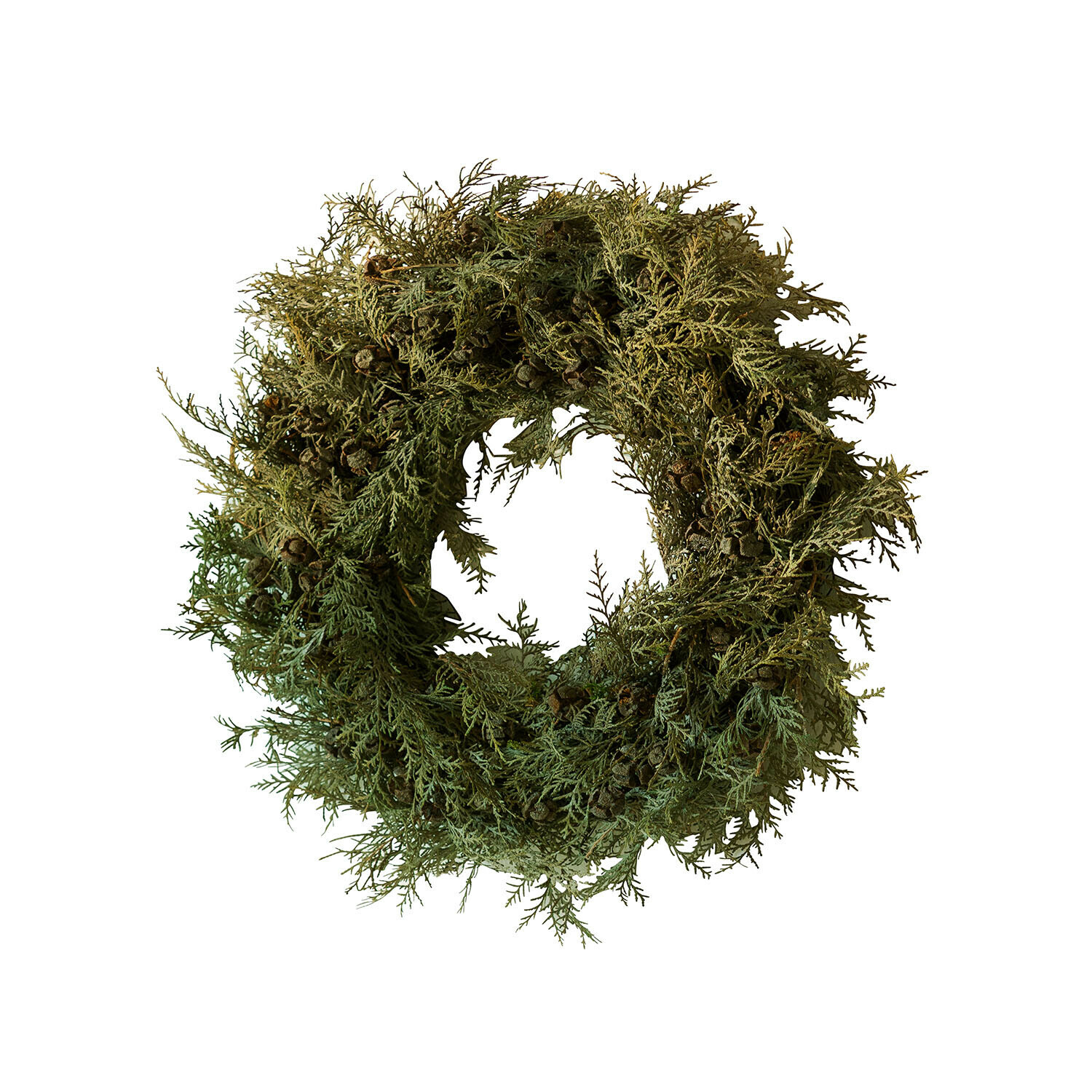 Droogbloemenkrans Willara Natuurlijke krans van groene takken en dennenappels, feestelijke woondecoratie