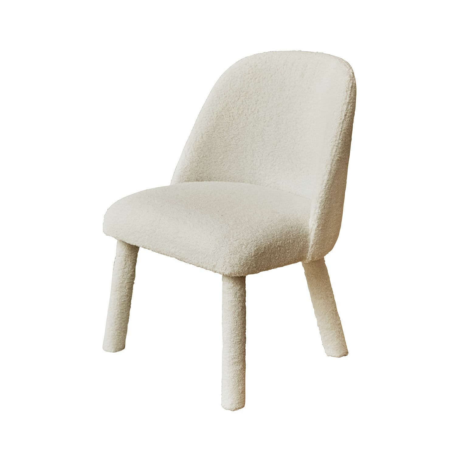 Kinderstoel Ivrielle Beige gestoffeerde stoel van zacht materiaal, modern ontwerp voor woonkamer