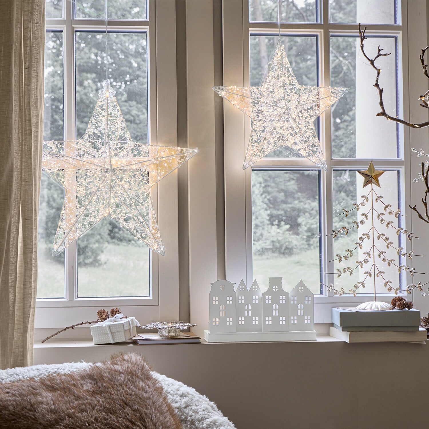 Ster met ledlampjes set van 2 Brightens