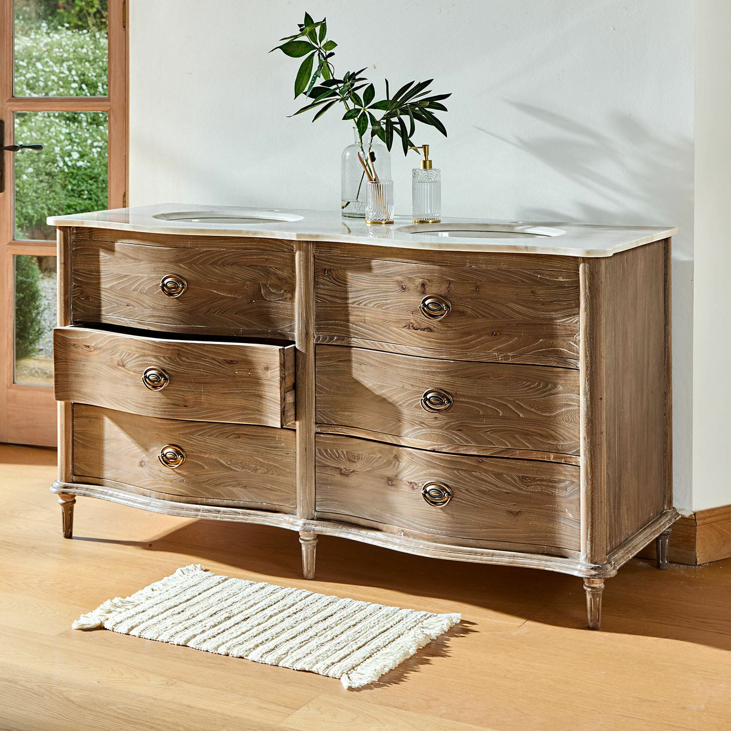 Dubbele wastafel Autumnwood