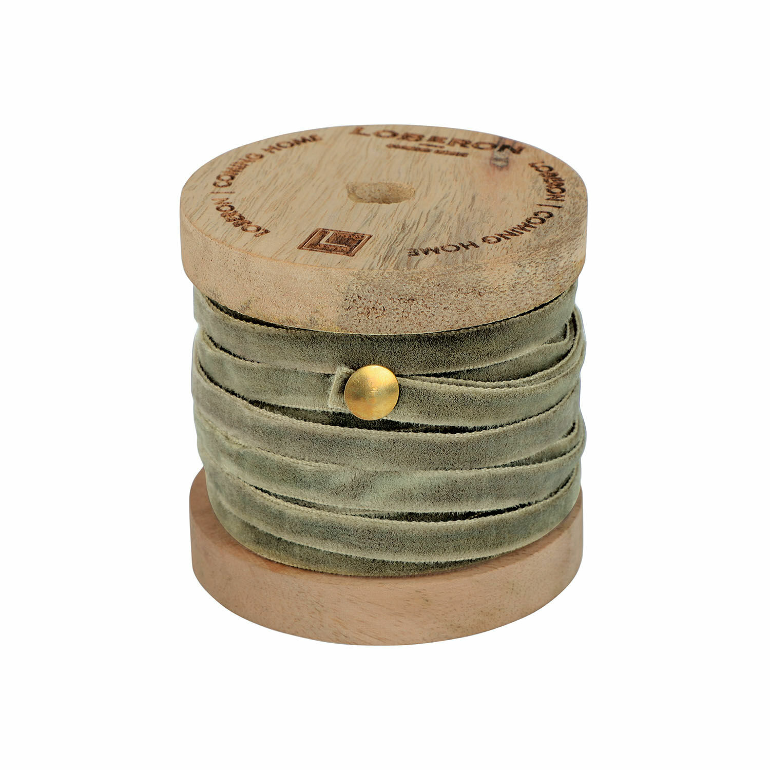 groen Groene Olessa fluwelen lint op houten spoel voor decoratie en handwerk