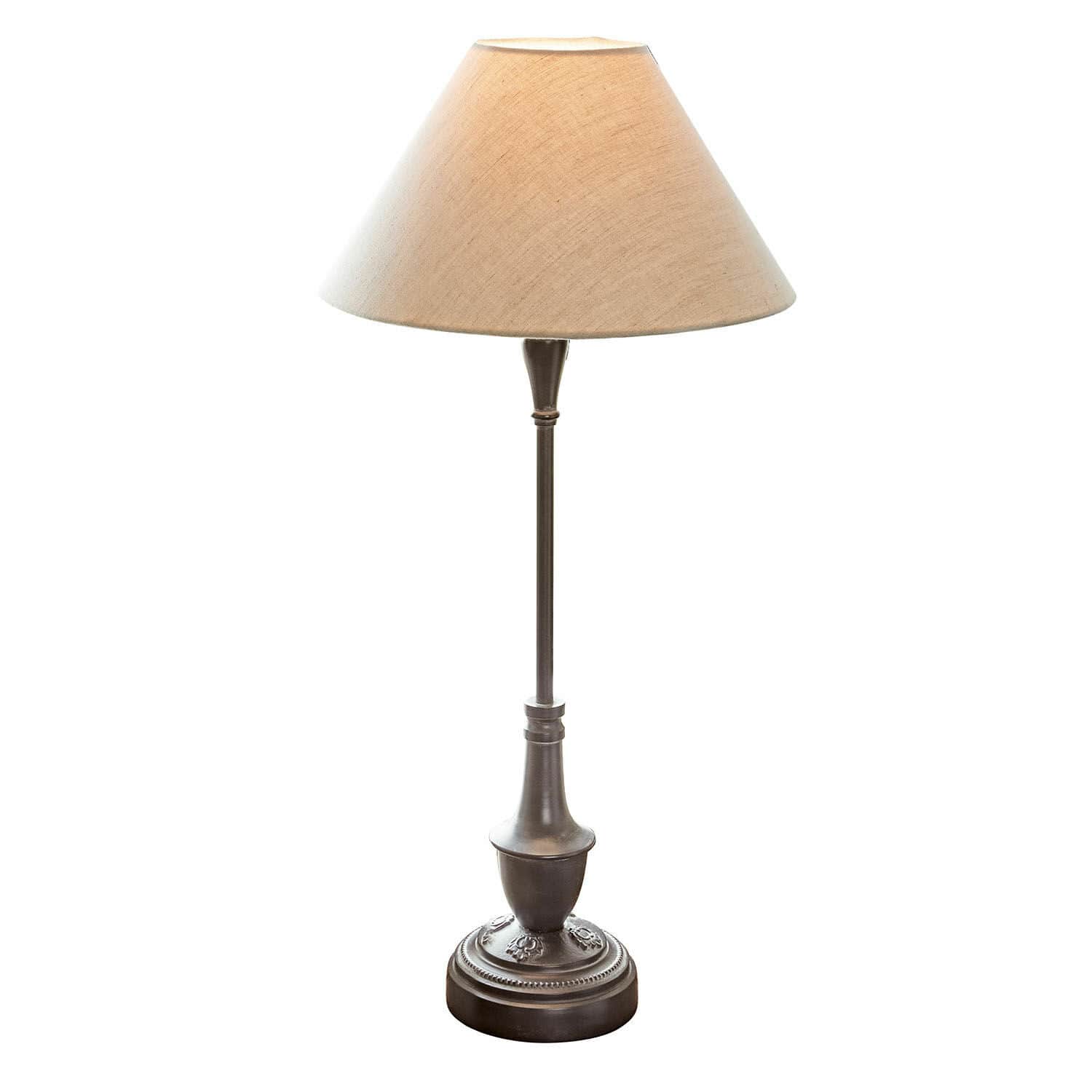 Tafellamp Barnwell Klassieke tafellamp met metalen voet en beige lampenkap voor woonkamer
