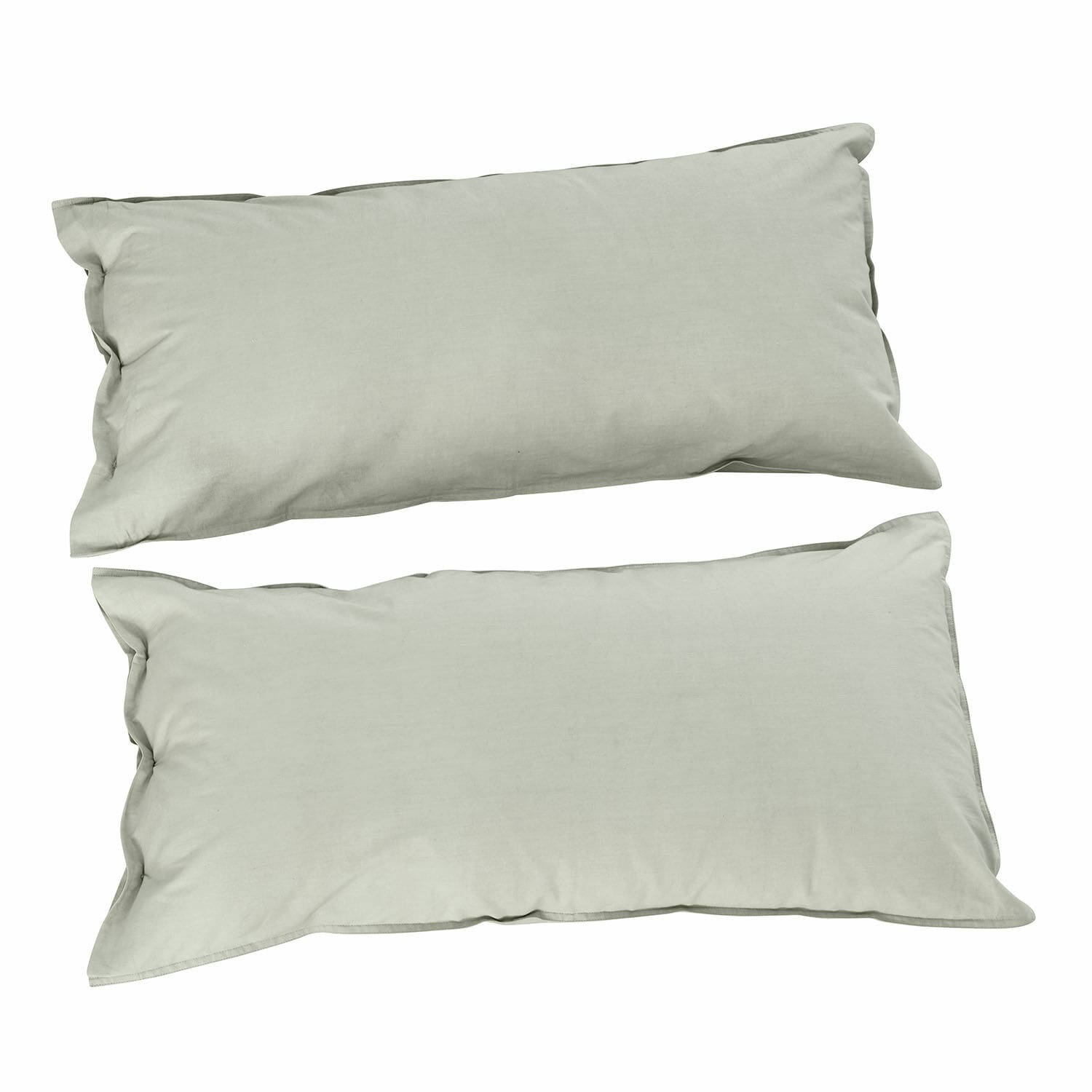 Kussenhoes set van 2 Calithen Set van twee lichtgrijze katoenen rechthoekige kussens voor woondecoratie en comfort