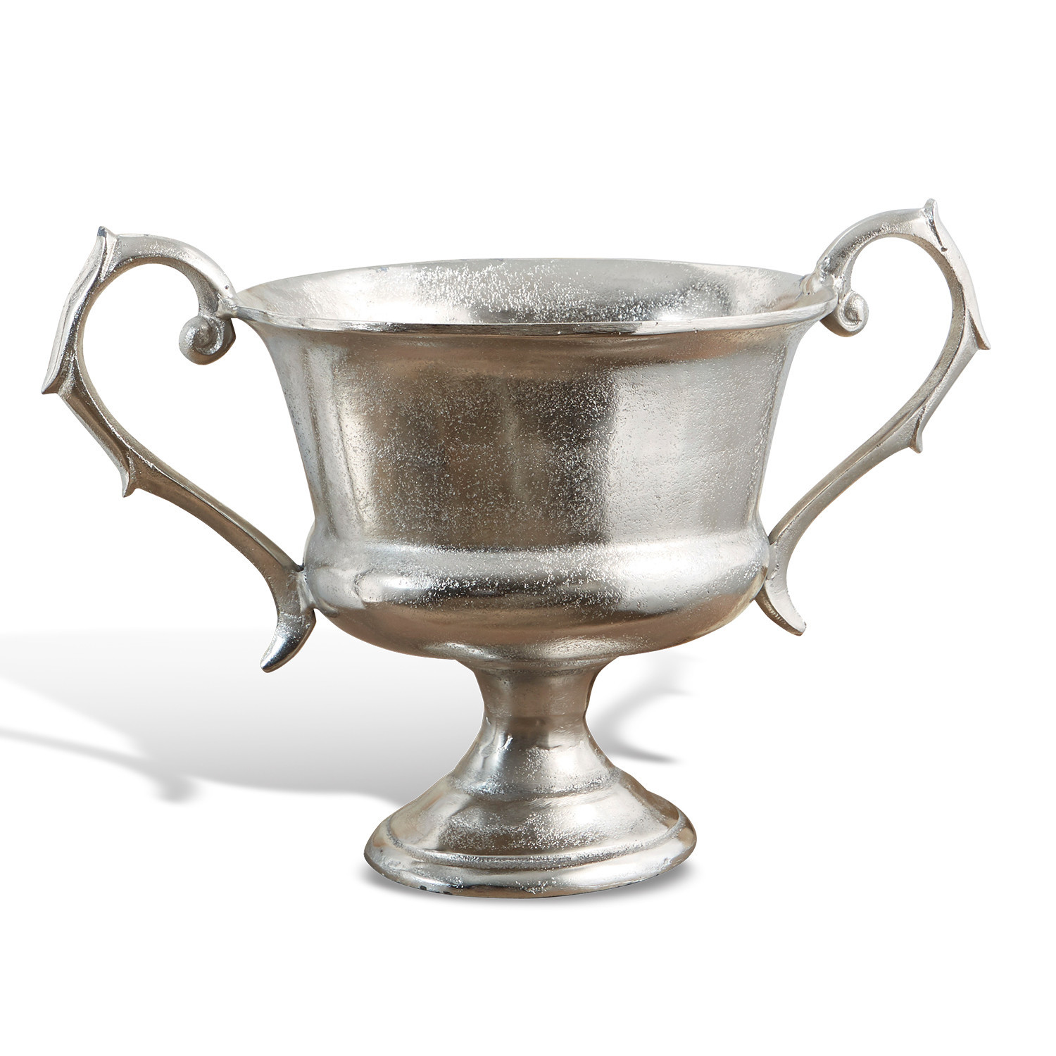 Bokaal Espère Zilverkleurige metalen beker met twee sierlijke handvatten, decoratief interieurstuk