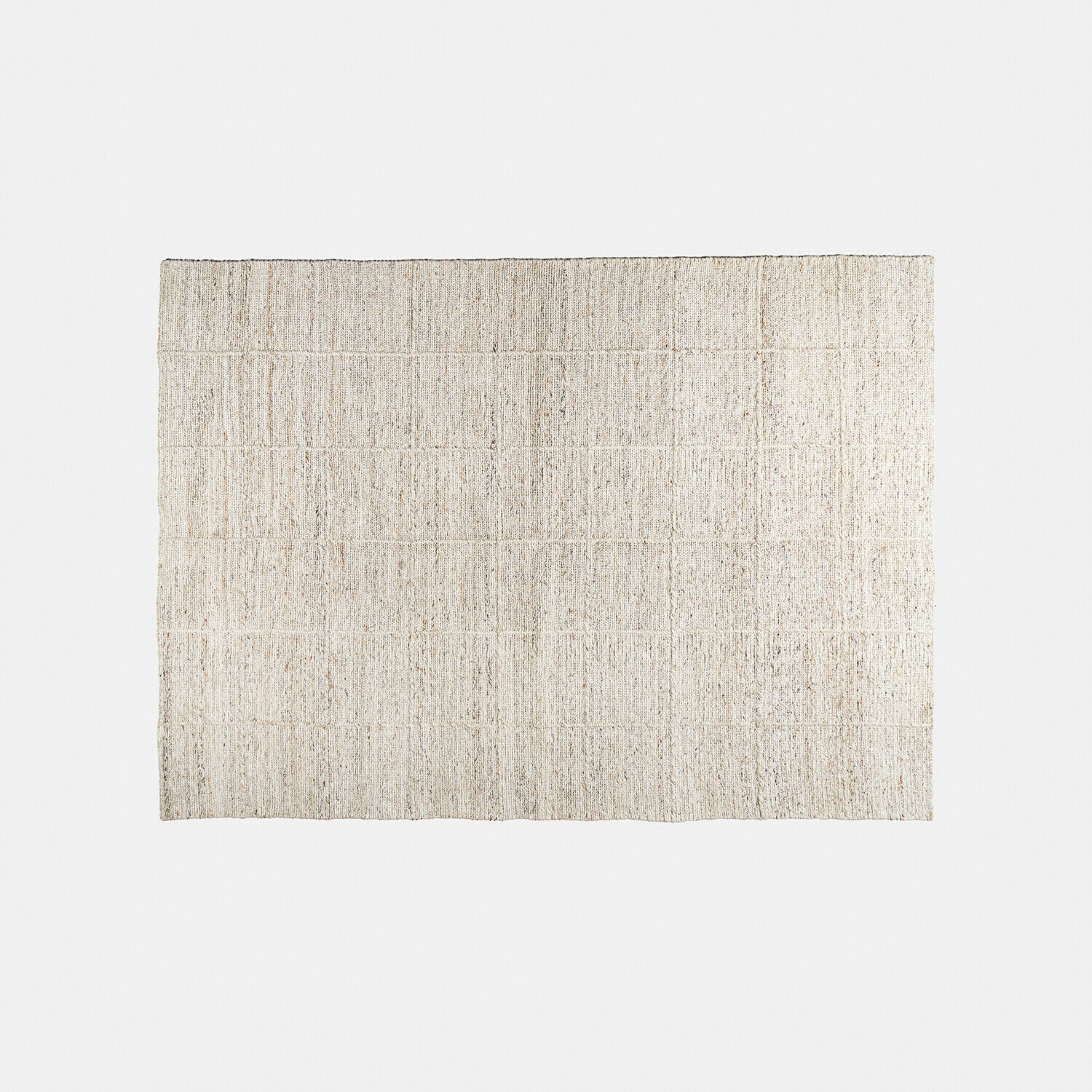 Vloerkleed voor binnen en buiten Gravière Beige vloerkleed van natuurlijk materiaal met subtiel ruitpatroon, geschikt voor woonkamer
