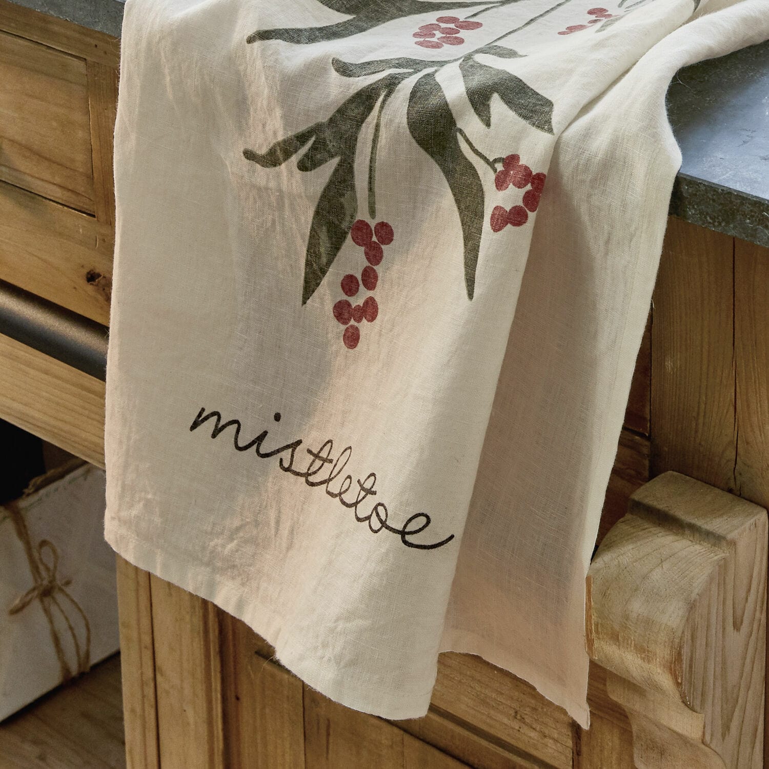 Theedoek set van 2 Mistletoe