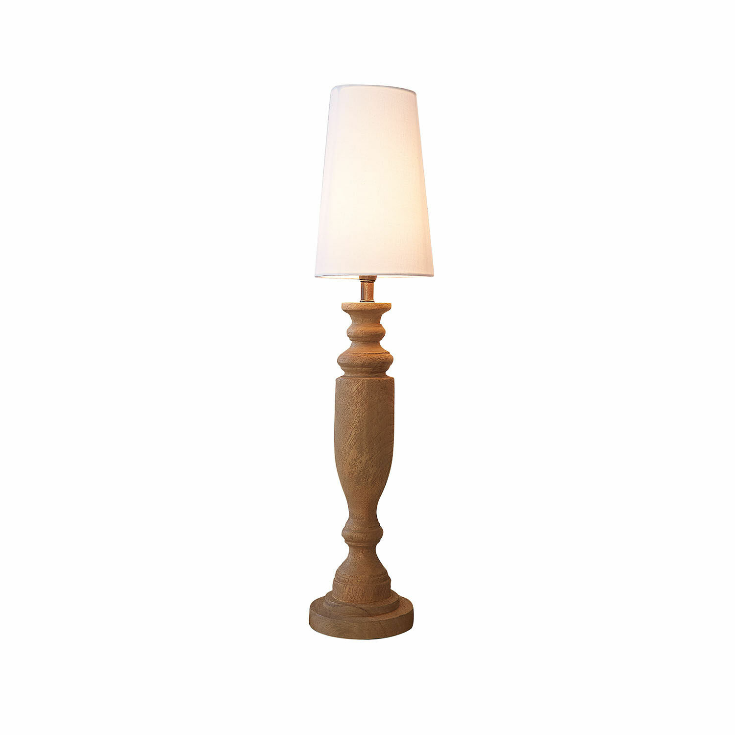 Tafellamp Ambrevaux Tafellamp met houten voet en witte kap, decoratieve verlichting voor woonkamer