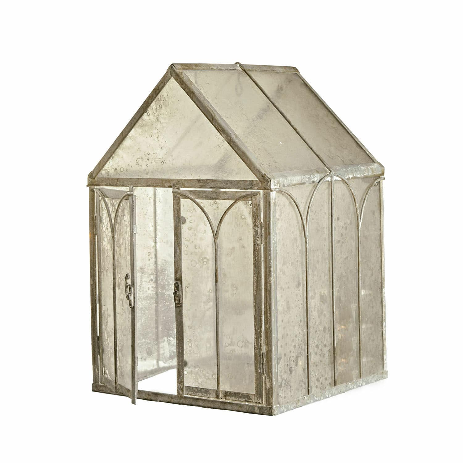 Sierhuisje Bellunas Decoratieve kas van metaal en glas in zilver, ideaal voor tuin en huis