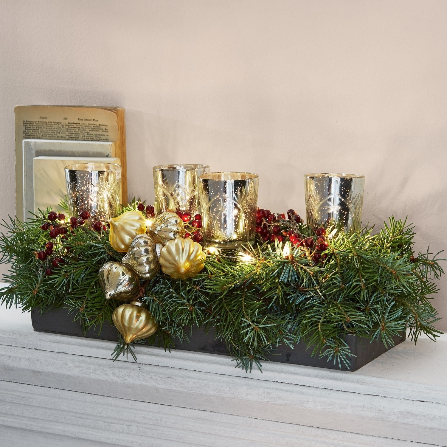 Insteekwindlicht set van 4 Fayence