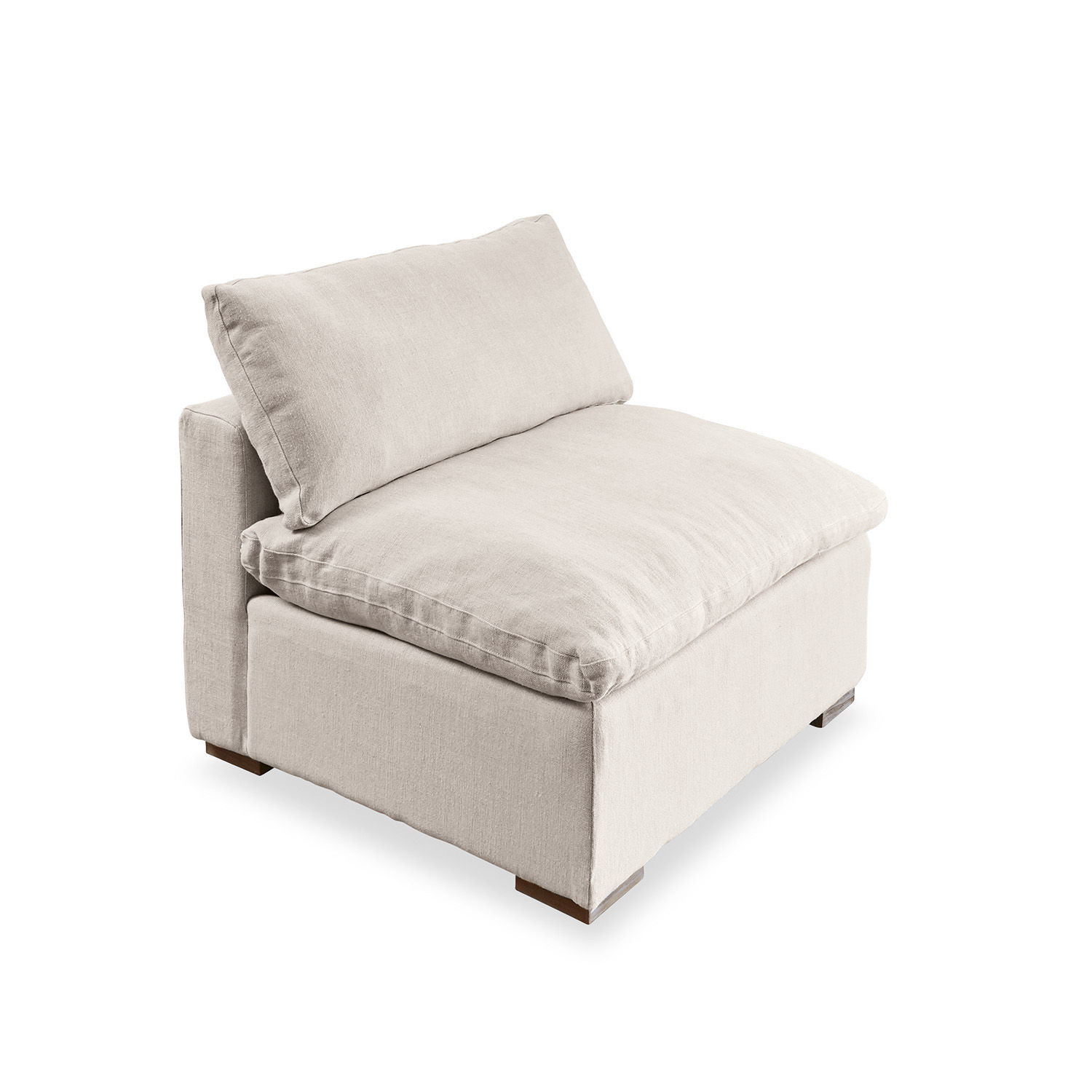 Beige modulaire fauteuil van zachte stof, perfect voor een moderne woonkamer