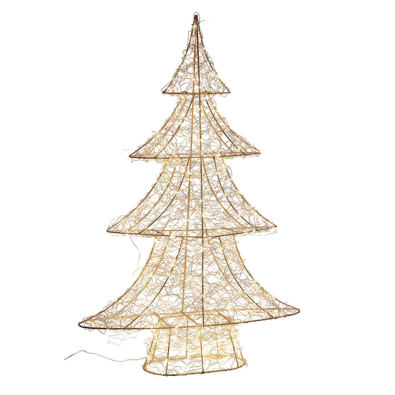 Decoratieve kerstboom van metaal met warmwitte LED-verlichting, feestelijke decoratie