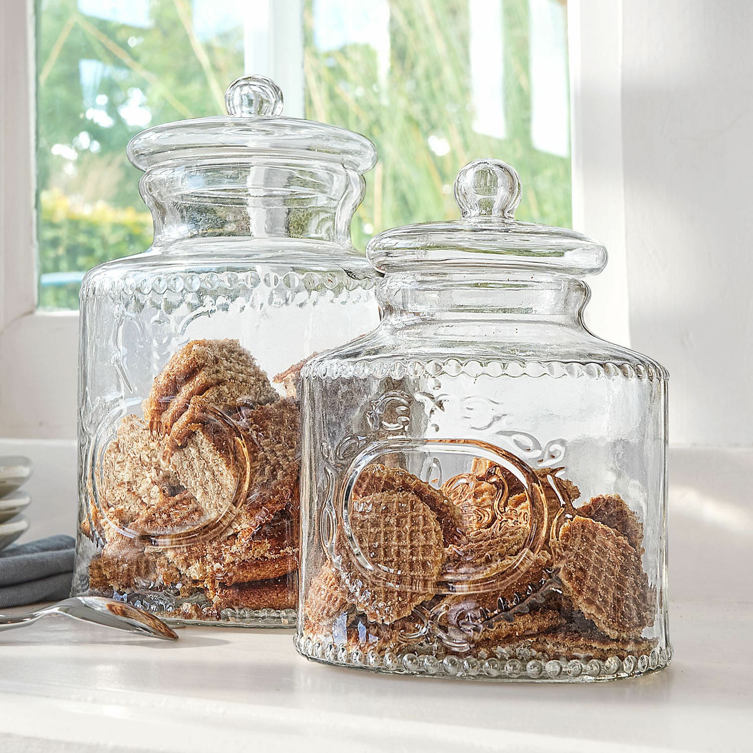 Glazen pot set van 2 Elvanto