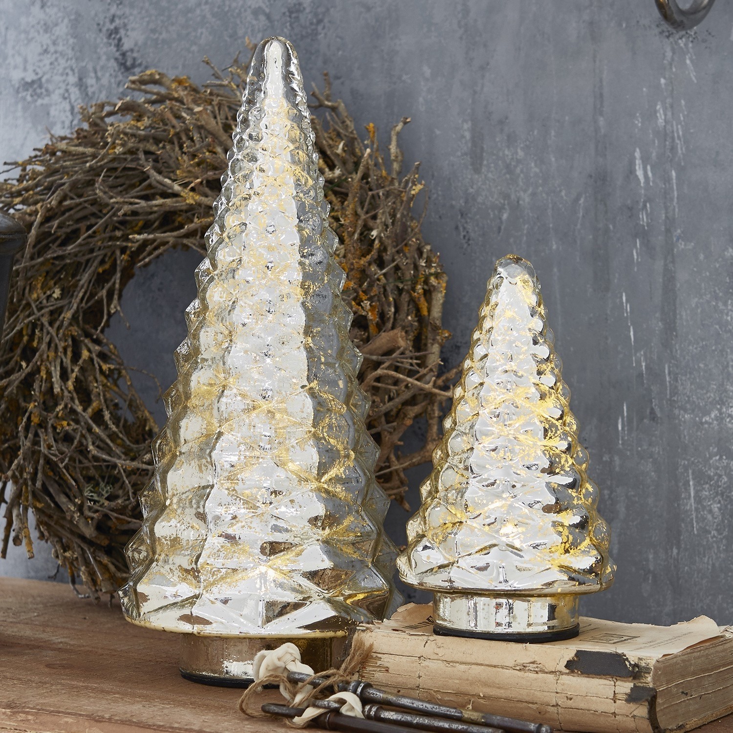 Decoratie bomen set van 2 Cohen
