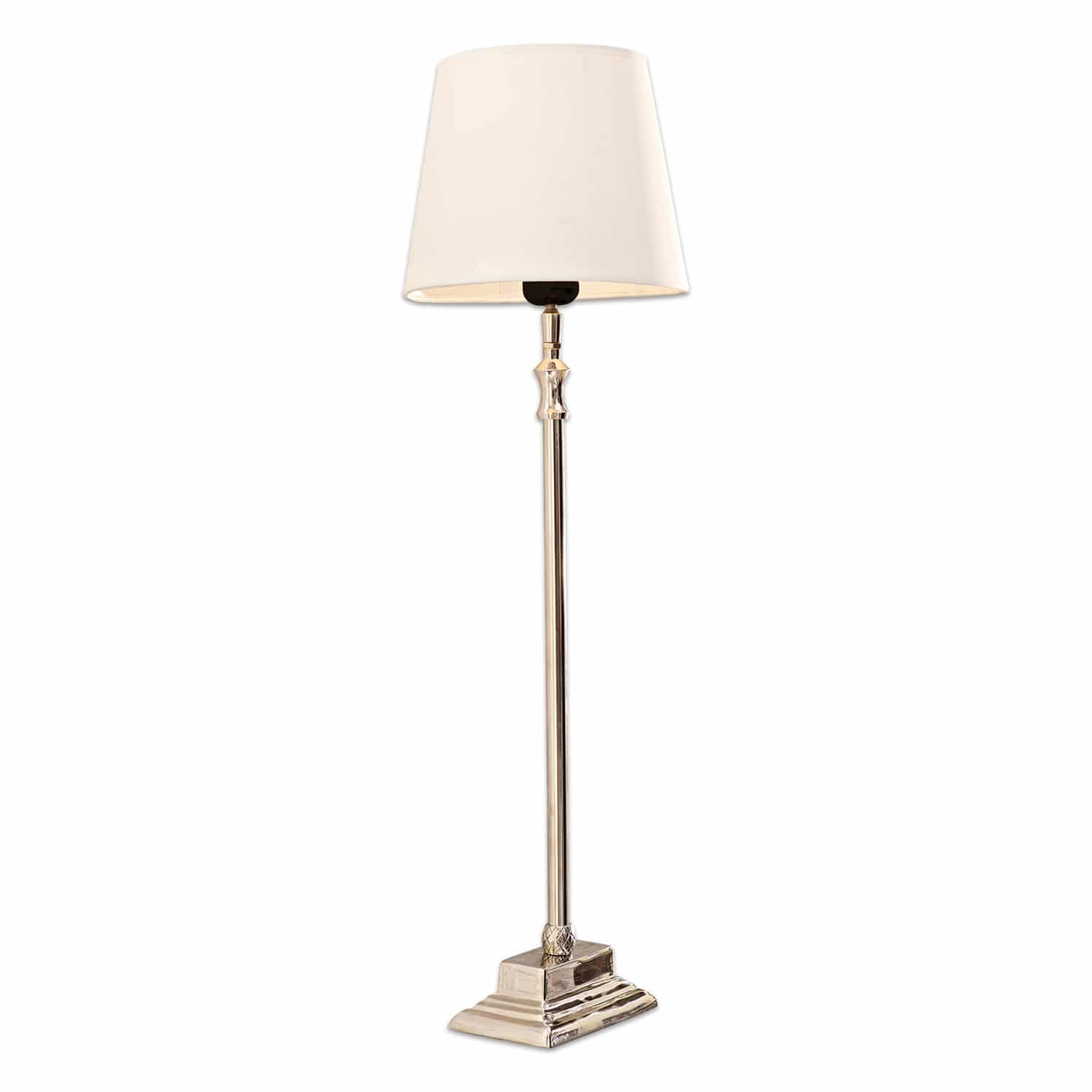 Tafellamp Mayfair Elegante vloerlamp met metalen voet en crèmekleurige kap voor woonkamer