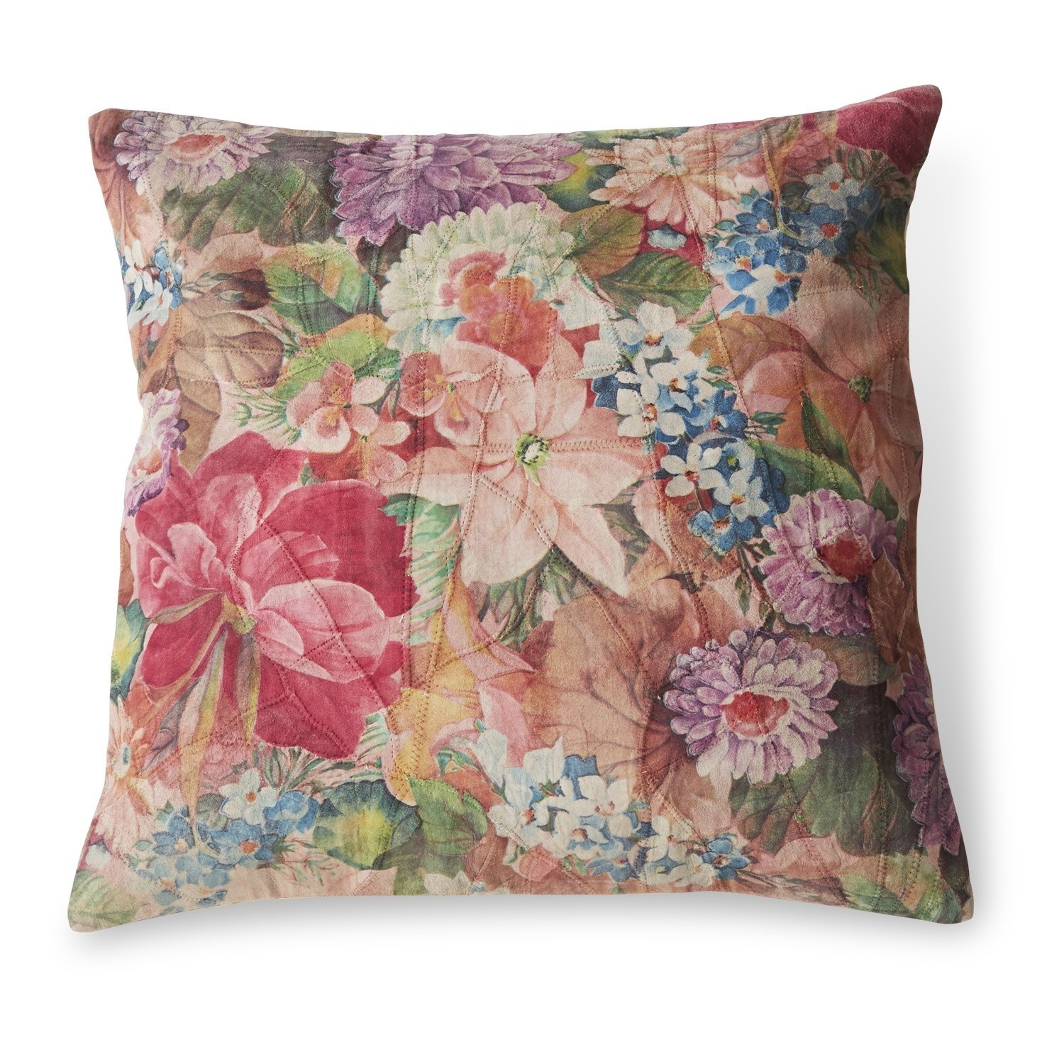 Kussen Fleurelie Decoratief kussen met bloemenpatroon in pasteltinten, zachte stof voor woonkamer