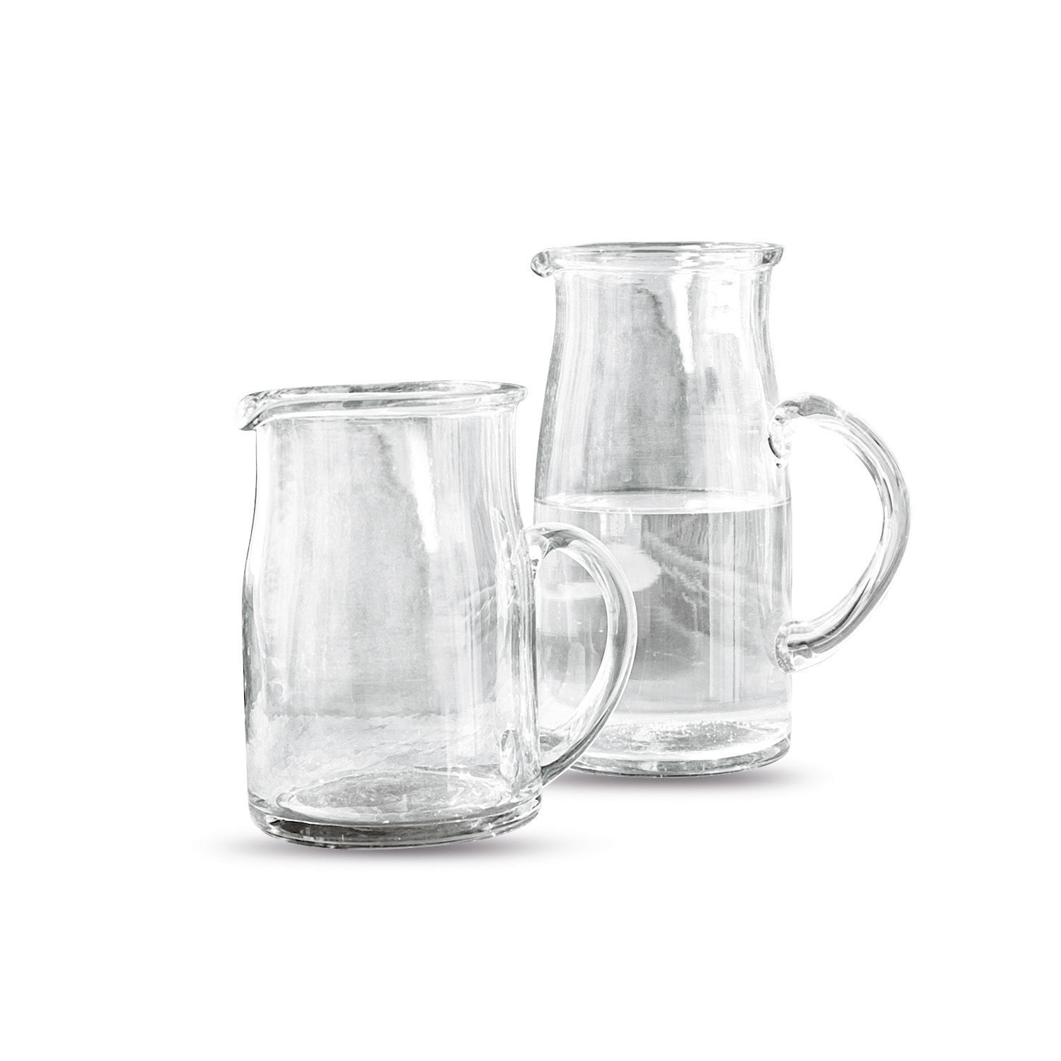 Kan set van 2 Janka Set van twee doorzichtige glazen kannen met minimalistisch ontwerp voor dranken