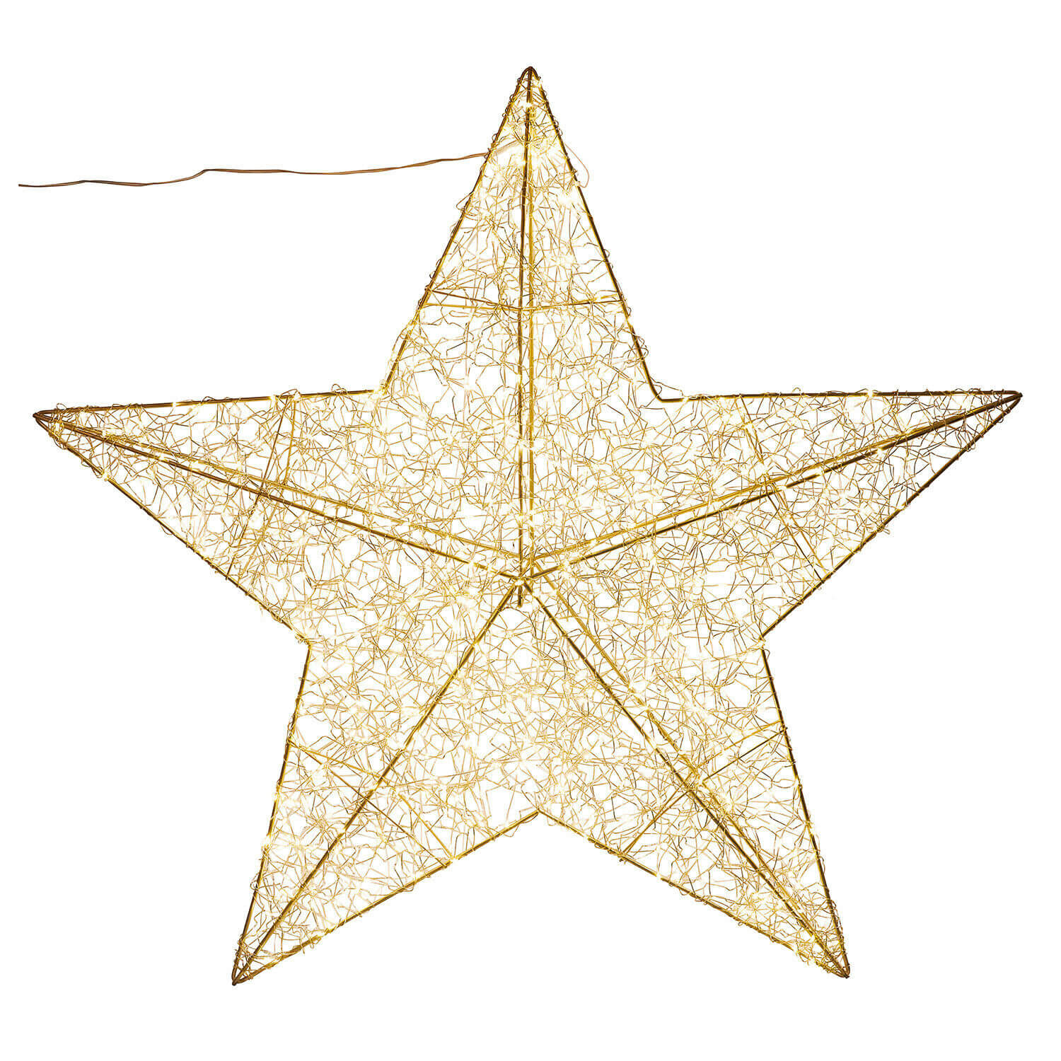 Ster met ledlampjes Vivetelle Decoratieve lichtgevende ster van gouden draad, ideaal voor kerstverlichting binnenshuis
