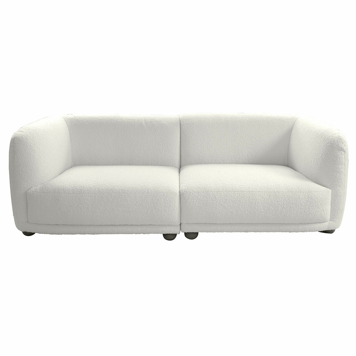 Moderne Scintillique bank in crèmekleurige zachte stof, perfect voor de woonkamer