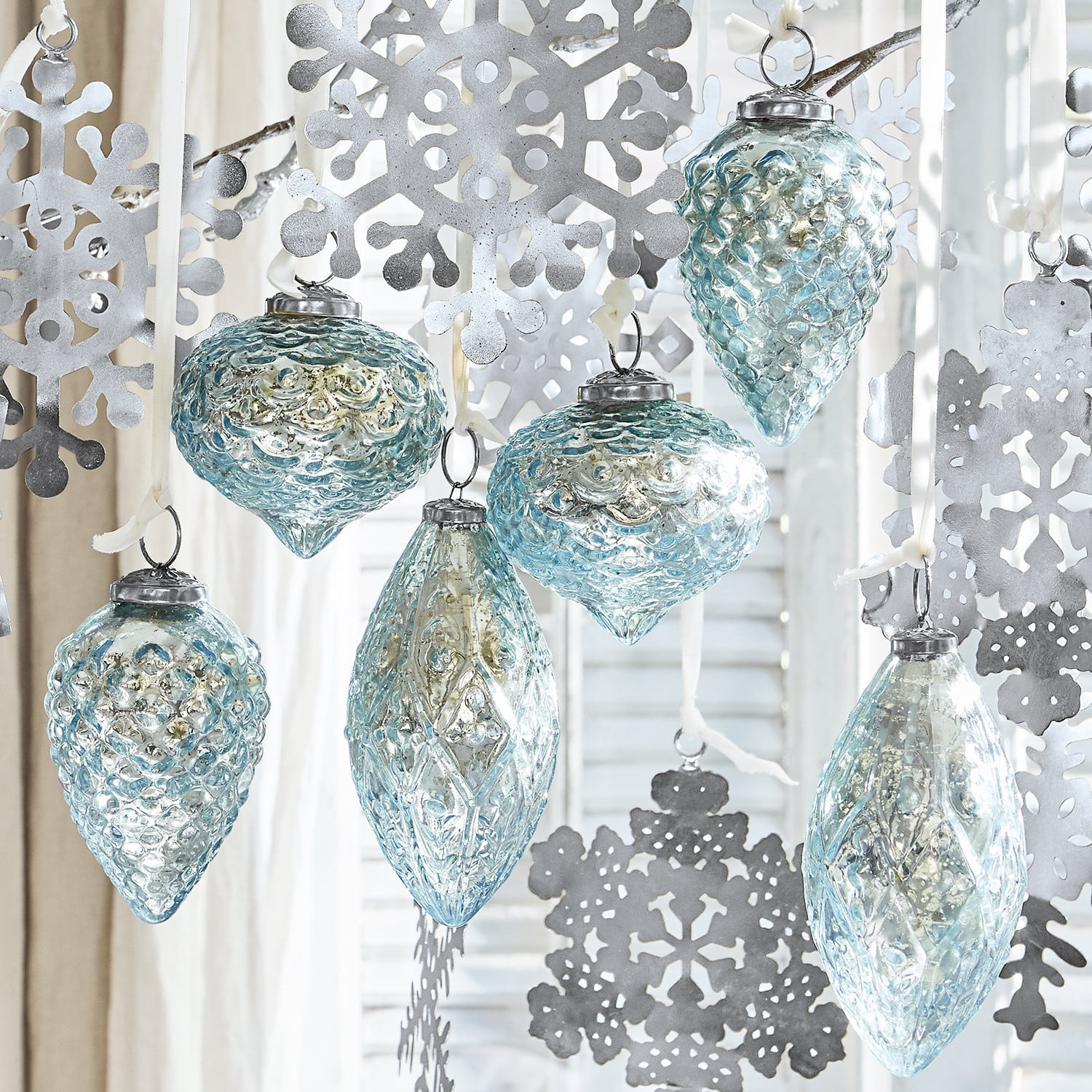 Kerstversiering set van 6 Blue
