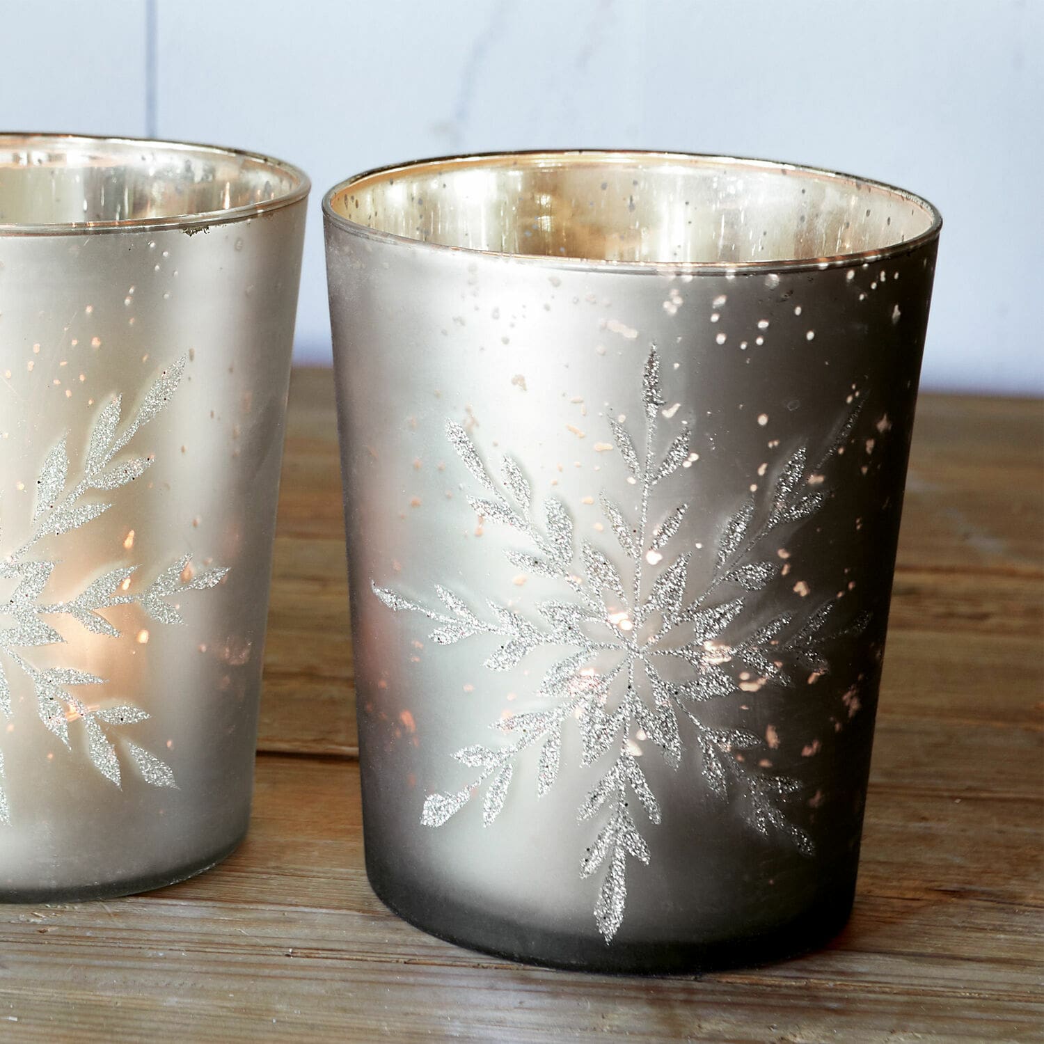 Windlicht set van 3 Snowflakes