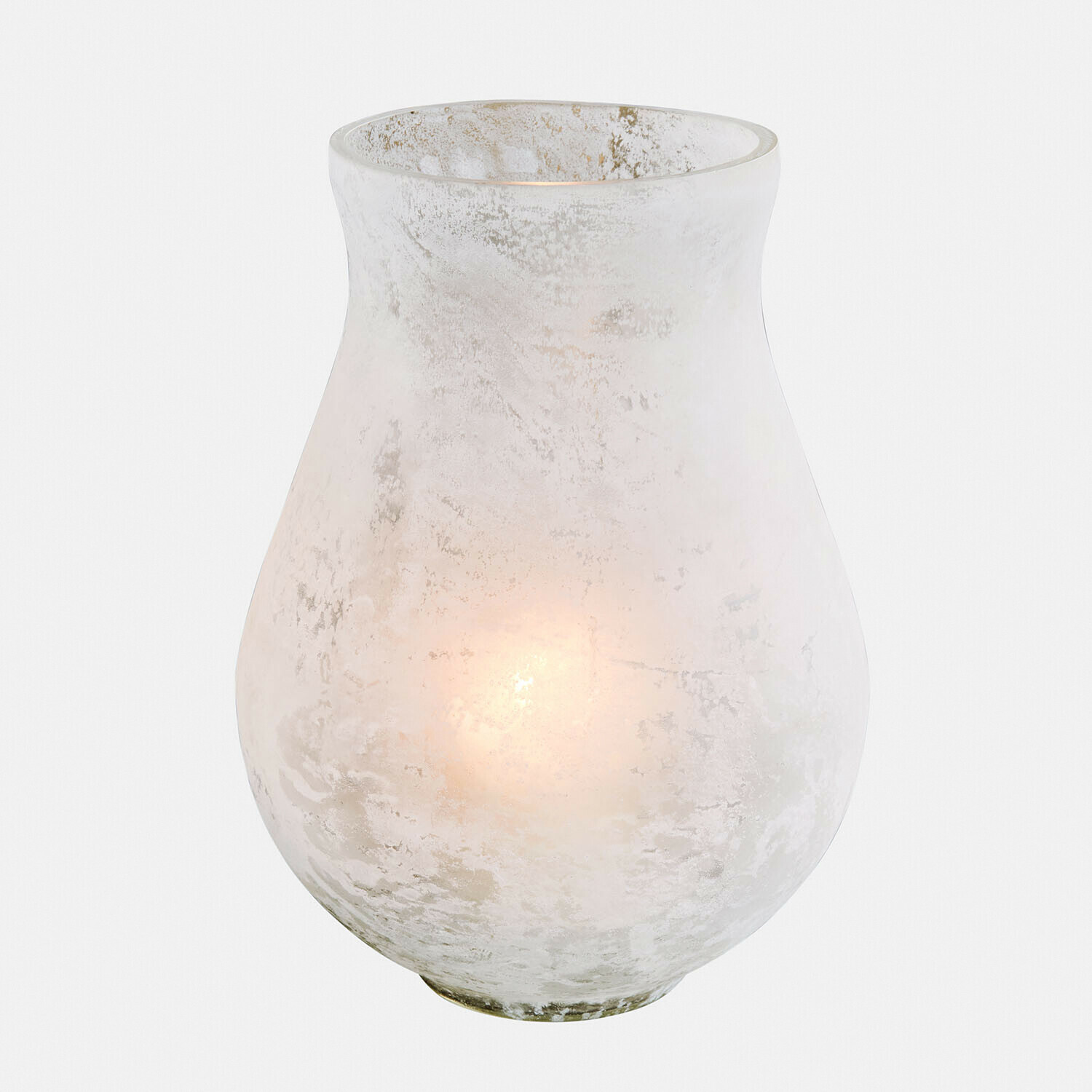 Windlicht Nareli Glazen lantaarn met matte afwerking en zacht licht, decoratie voor binnen en buiten