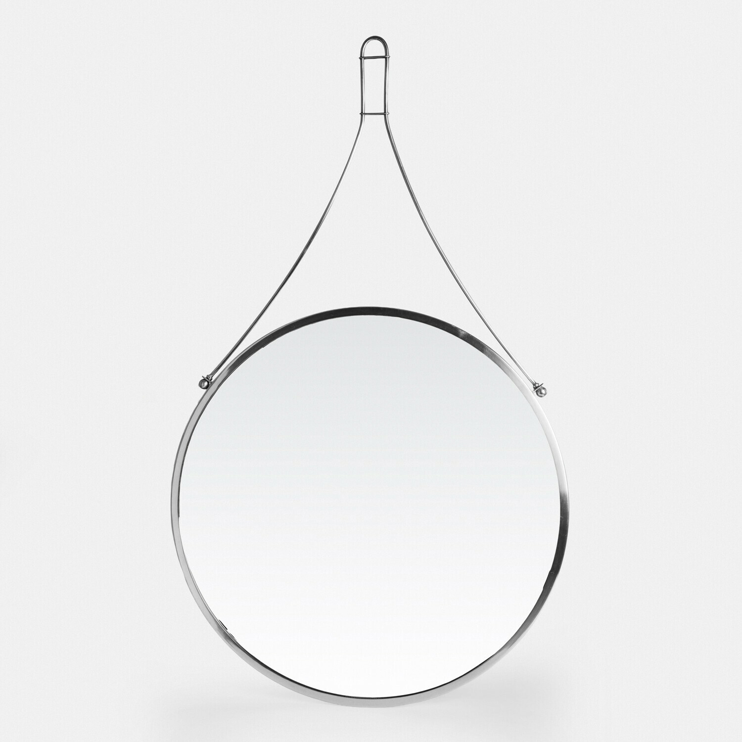 Spiegel Célivaux Ronde hangende spiegel met zilverkleurige metalen lijst, geschikt voor moderne wanddecoratie