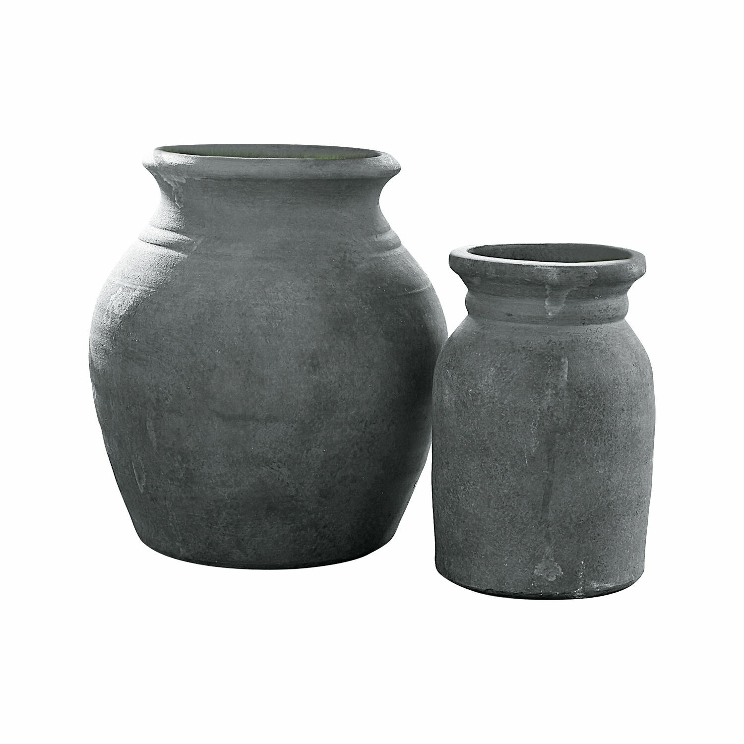 Set van twee antieke bruine keramische vazen voor interieurdecoratie