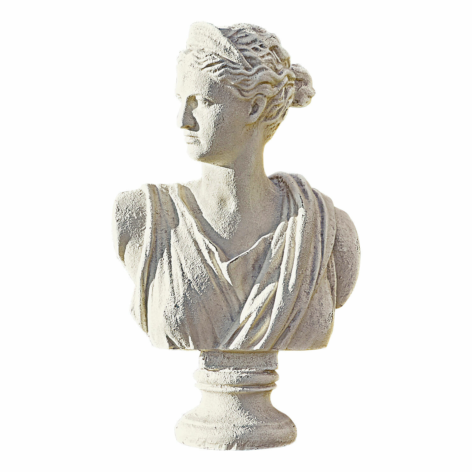Buste Ellora Witte gipsen buste van een vrouw in klassieke stijl voor interieur- en tuindecoratie