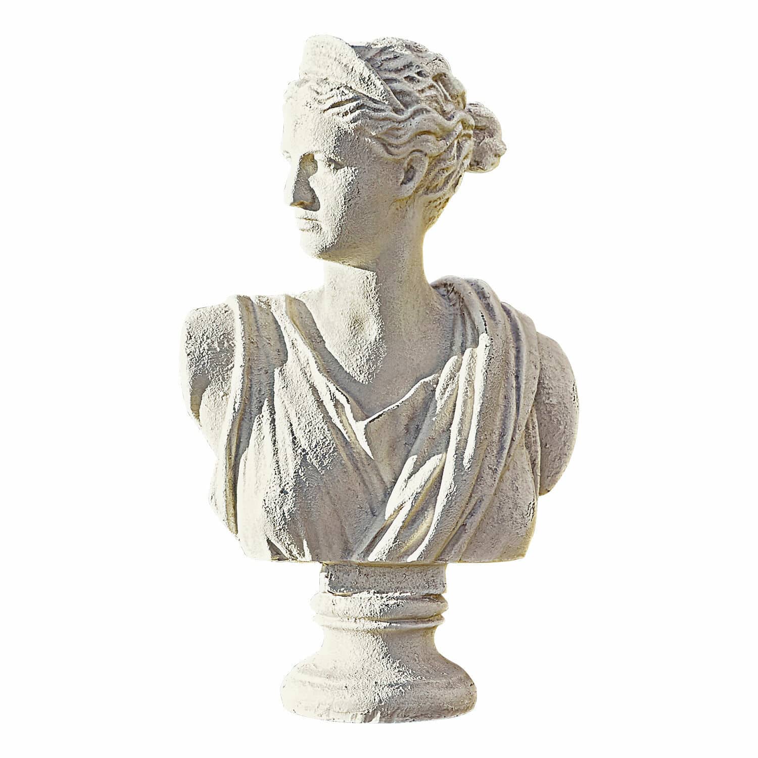 Buste Ellora Witte gipsen buste van een vrouw in klassieke stijl voor interieur- en tuindecoratie