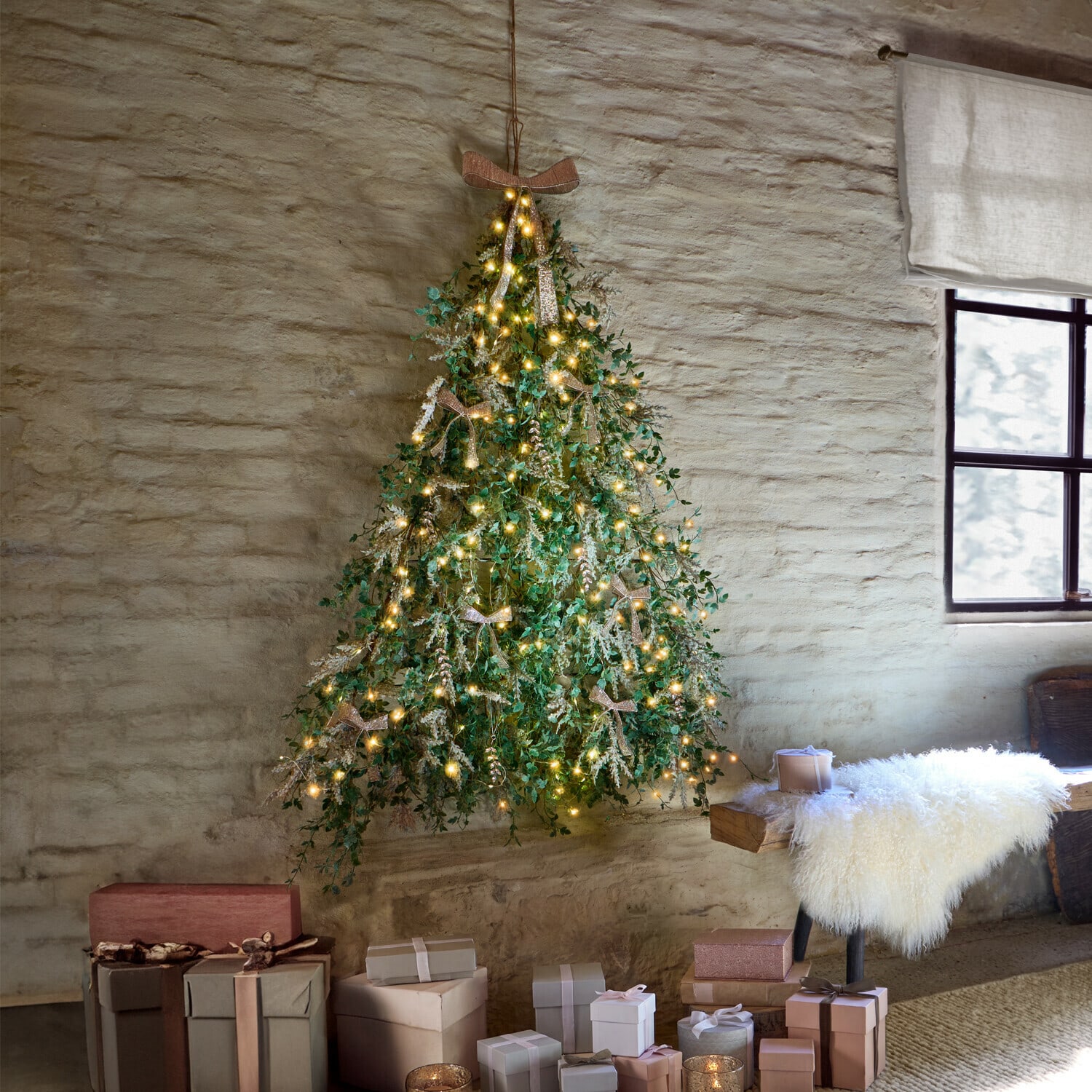Wandkerstboom met ledverlichting Florévie