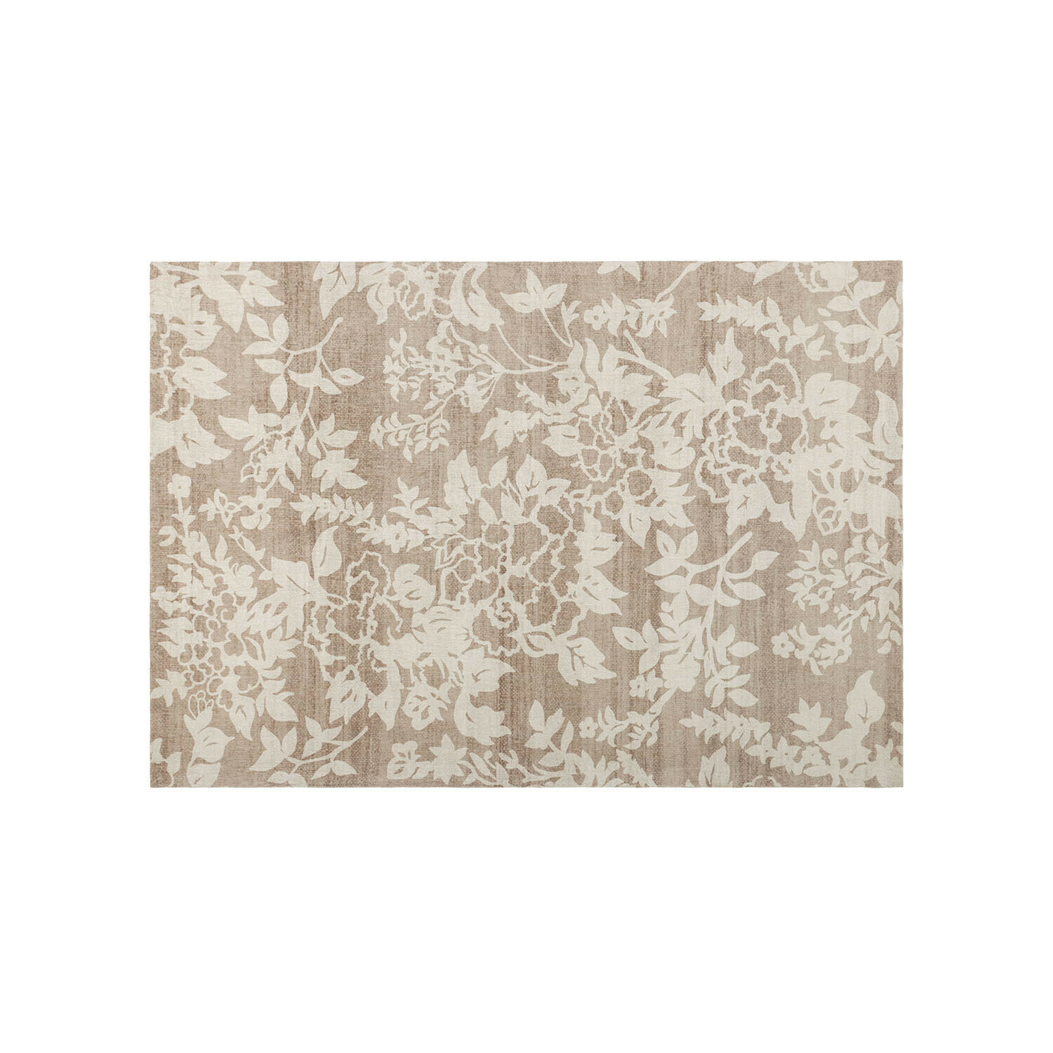 Vloerkleed Casamira Beige vloerkleed met licht bloemmotief, zacht materiaal voor sfeervolle woonkamer
