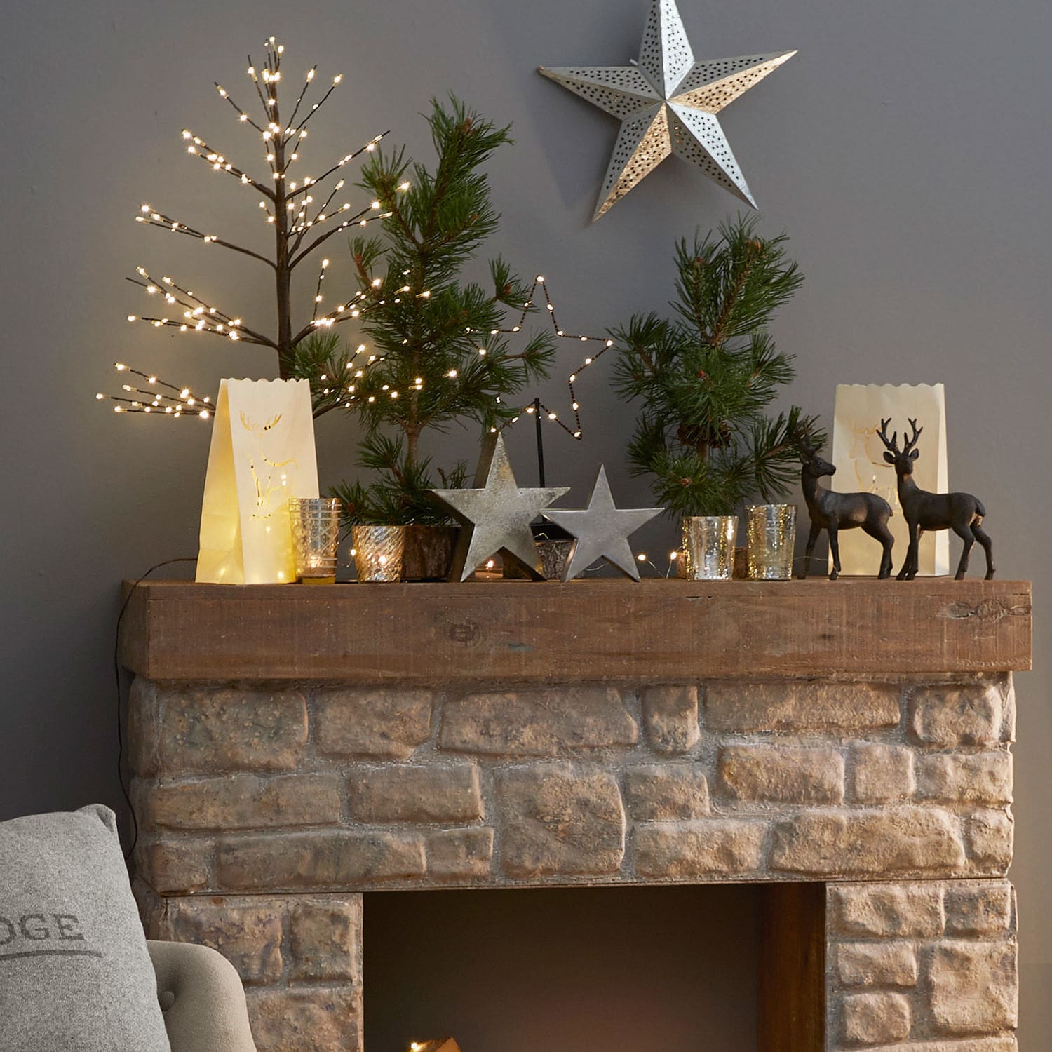 Decoratiester set van 2 Big Star