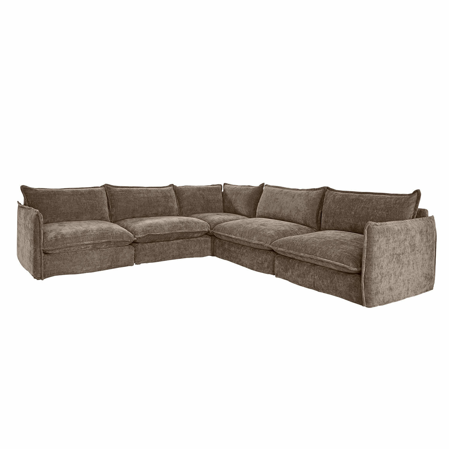 donkerbruin Hoekbank Illingworth in donkerbruin zacht materiaal, comfortabel voor woonkamer