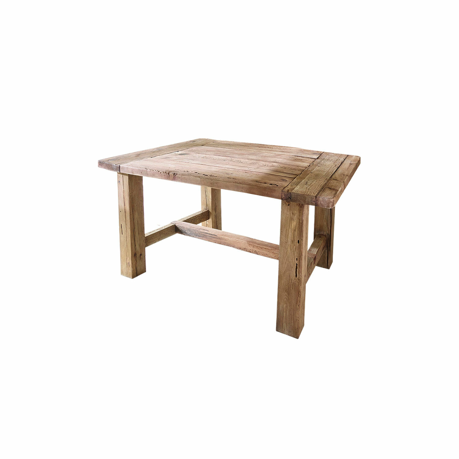 Oteley tafel van hout in antiekbruine kleur, rustiek eetkamermeubel