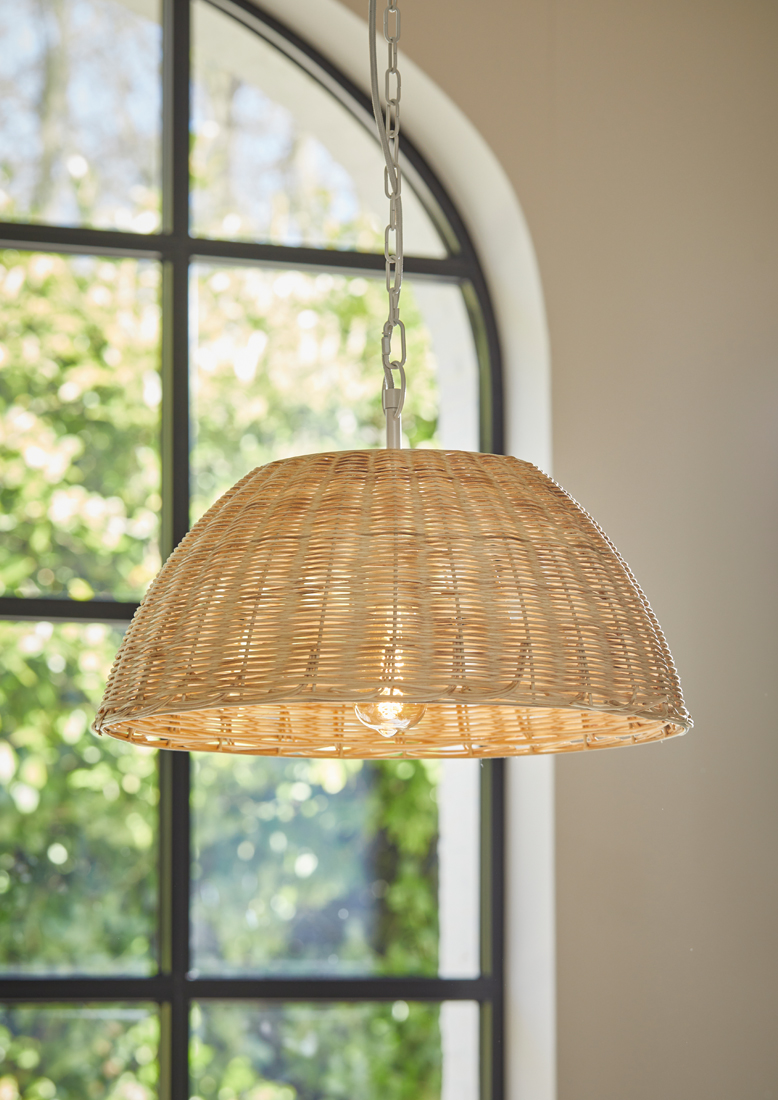 Hanglamp van natuurlijk riet, decoratieve verlichting met warm licht voor een gezellige sfeer