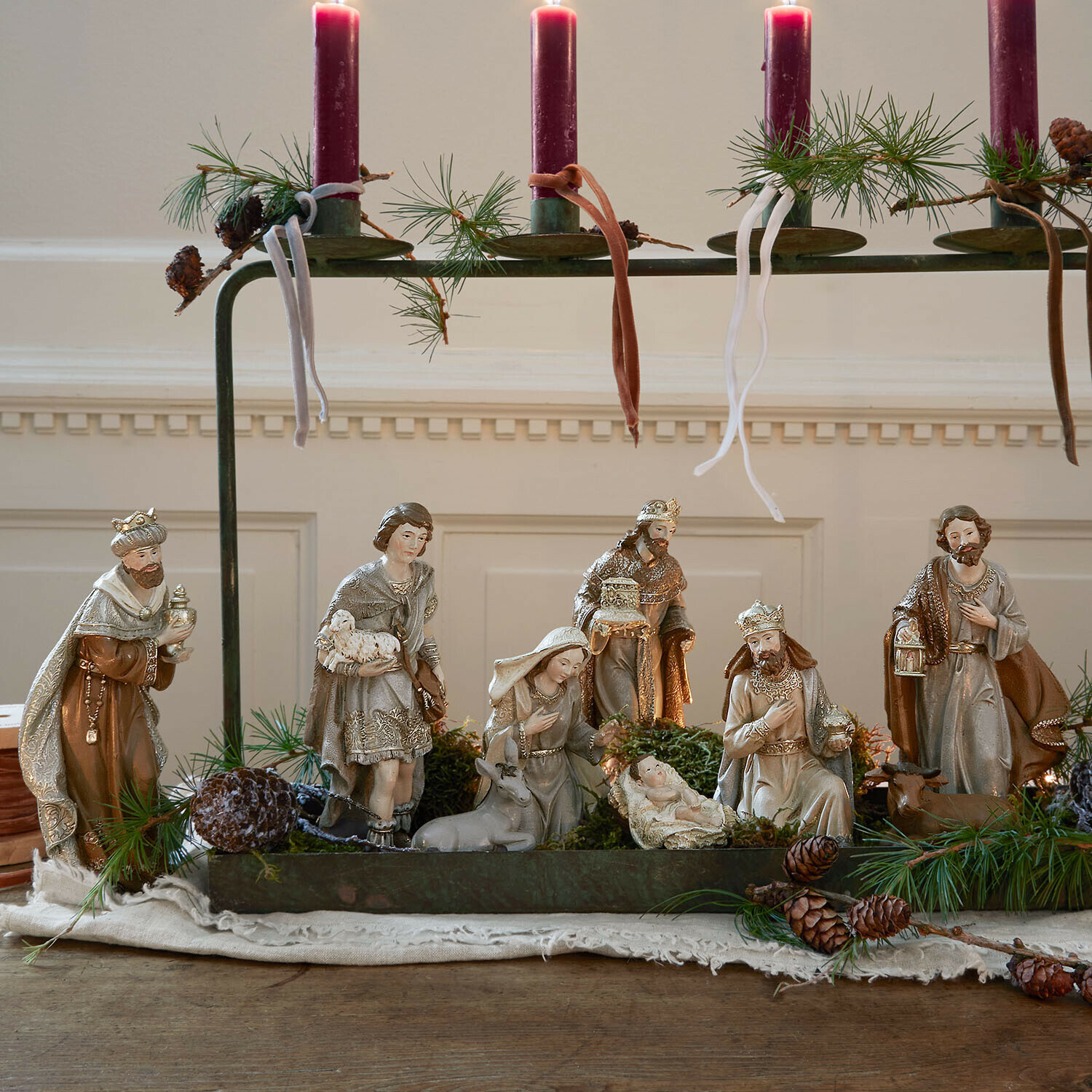 Kerststalfiguurtje set van 9 Caprinas