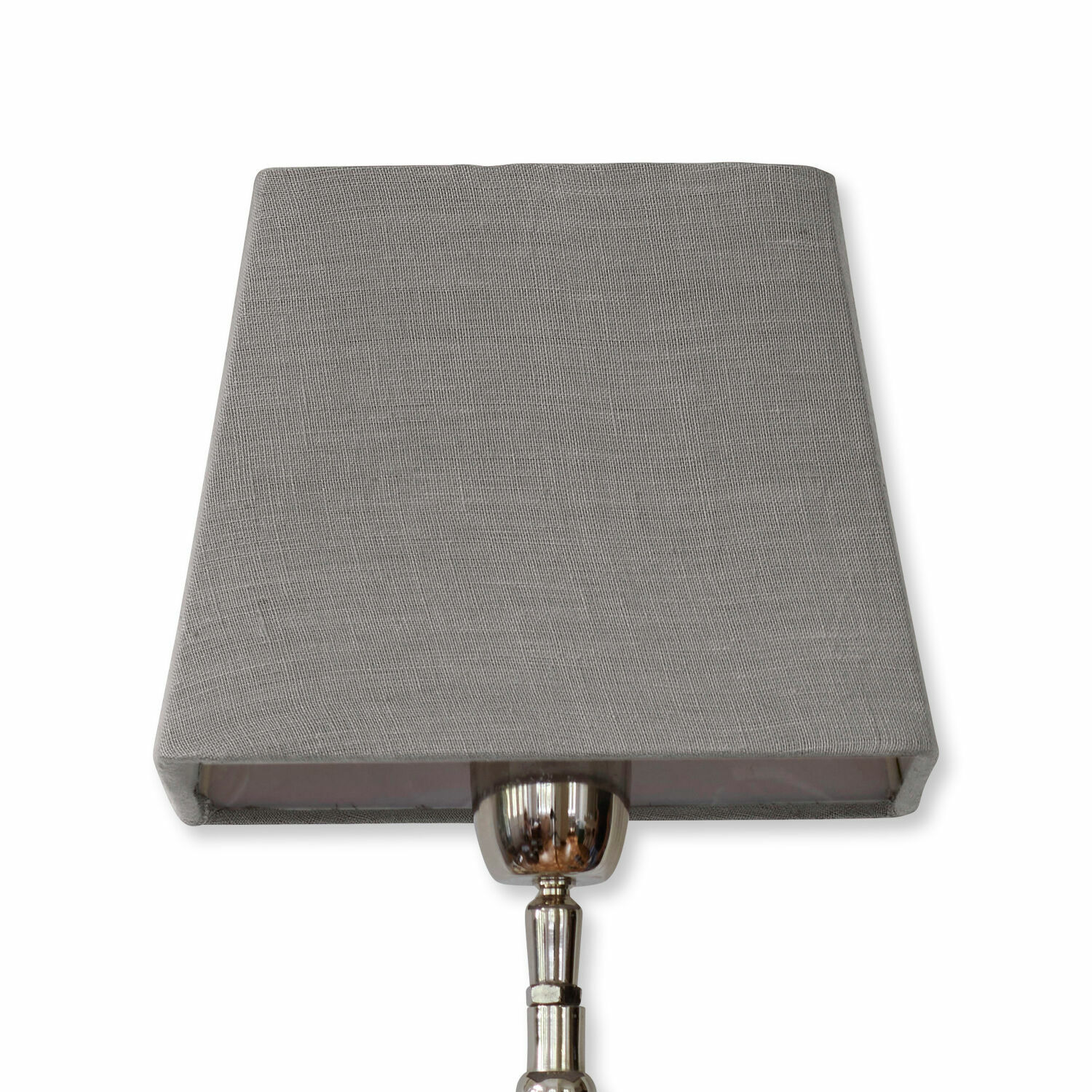 taupe Vierkante Linderas lampenkap van taupekleurige stof, moderne verlichtingsaccessoire voor binnen