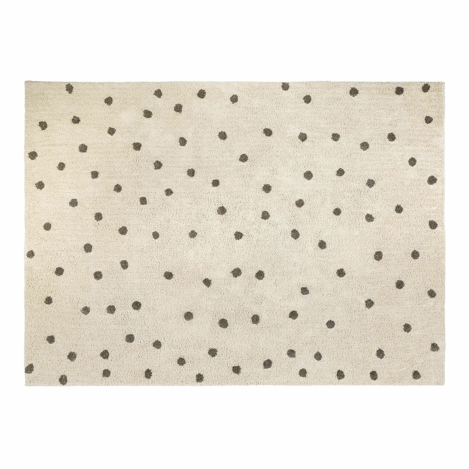 Vloerkleed Thivalie Beige vloerkleed van zacht materiaal met donkere stippen, modern ontwerp voor woonkamer