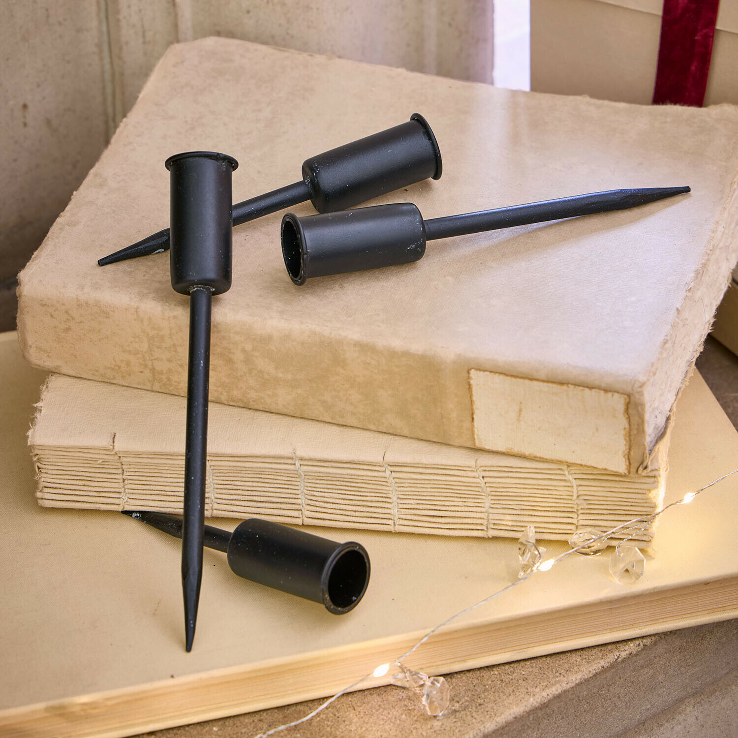 Kandelaar met pin set van 4 Tinsmith