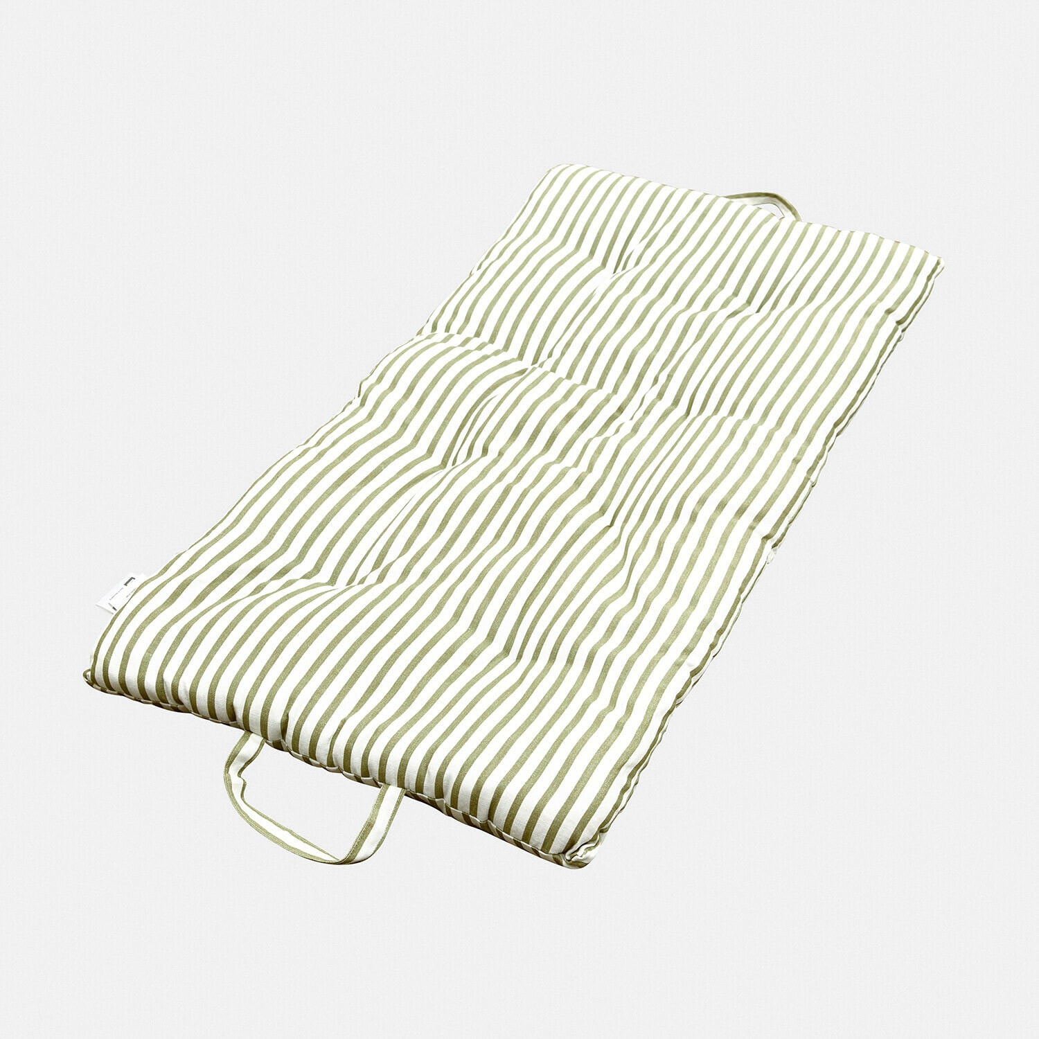 Matras voor huisdieren Selinah Gewatteerd katoenen ligkussen met groen-witte strepen, comfortabel en licht voor tuinligstoel