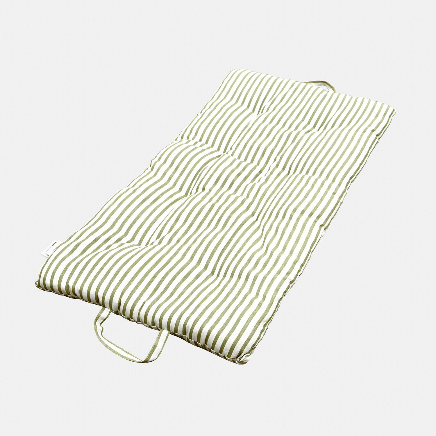 Matras voor huisdieren Selinah Gewatteerd katoenen ligkussen met groen-witte strepen, comfortabel en licht voor tuinligstoel