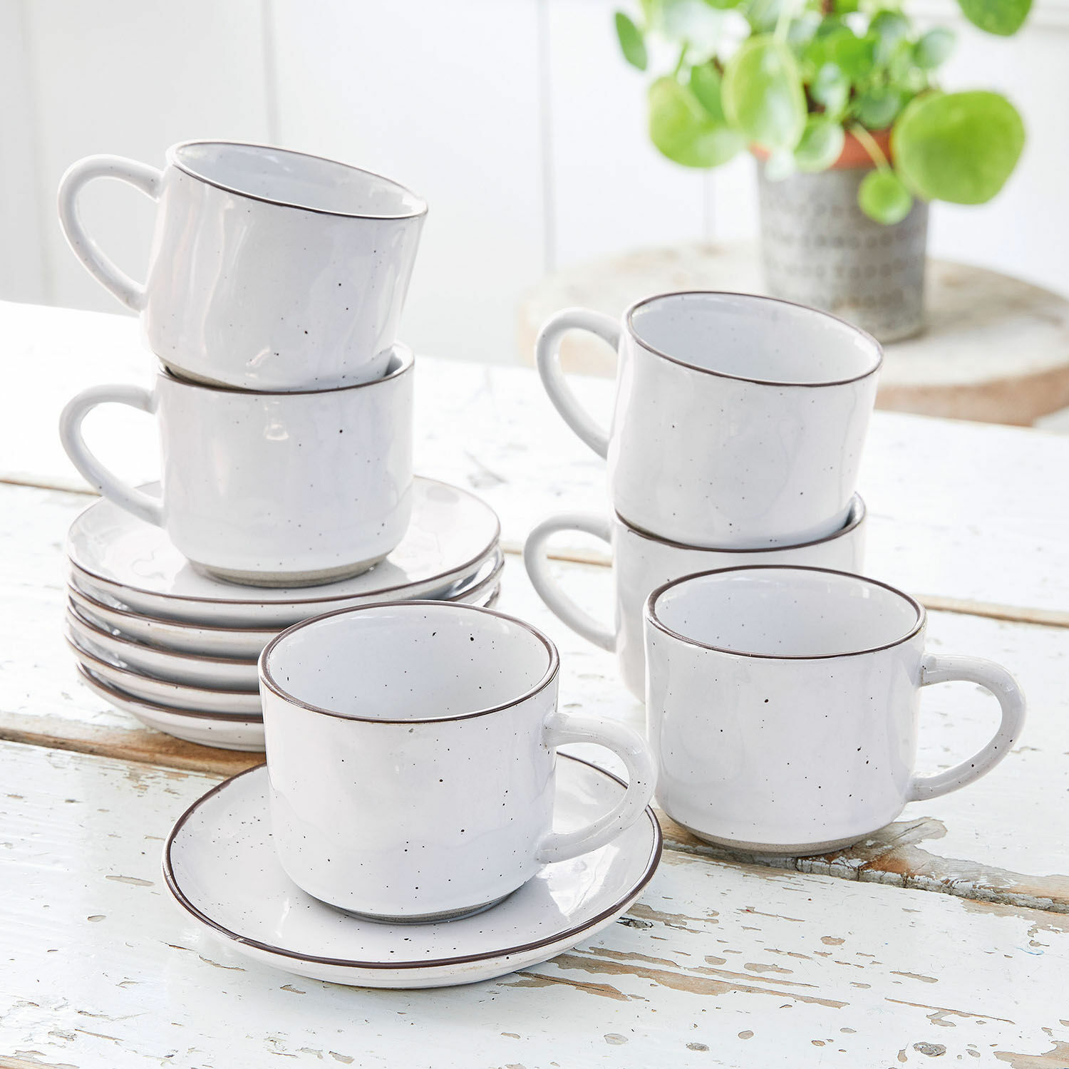 Espressokopje en schoteltje set van 6 Biarré