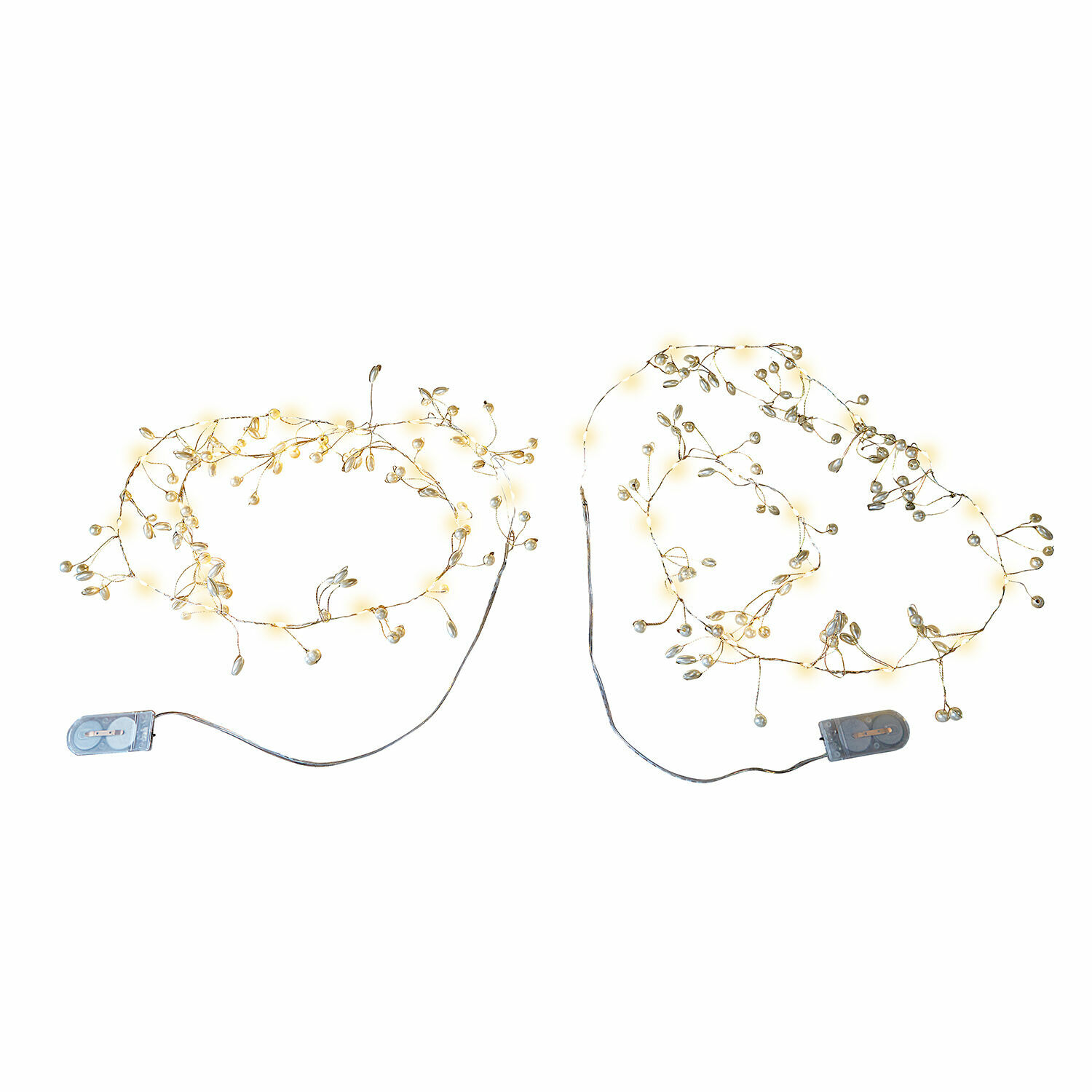 Lichtsnoer set van 2 Drivale Fijne LED-lichtsnoer met decoratieve takjes in warm licht voor interieur- en feestdecoratie