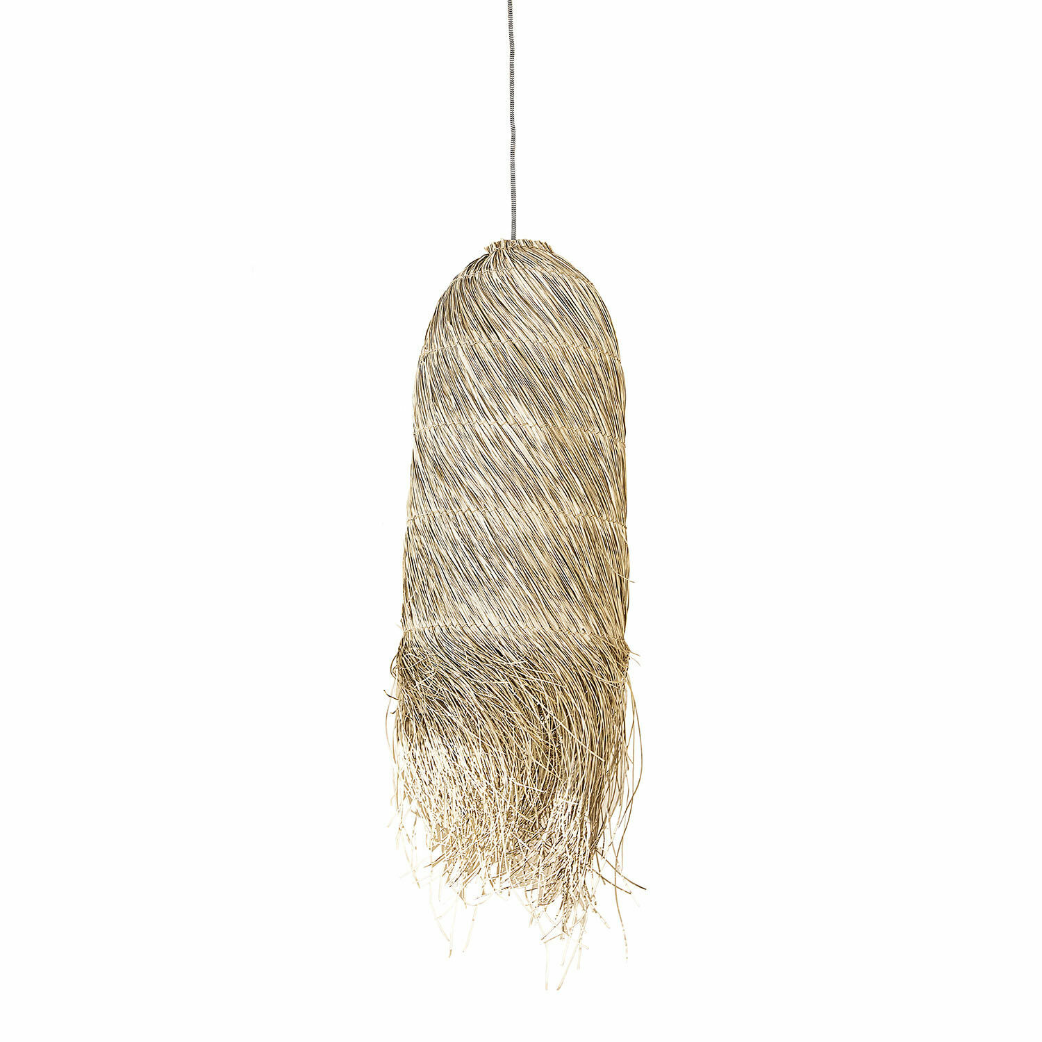 Hanglamp van natuurlijke rotan in beige, decoratieve plafondlamp voor woonkamer