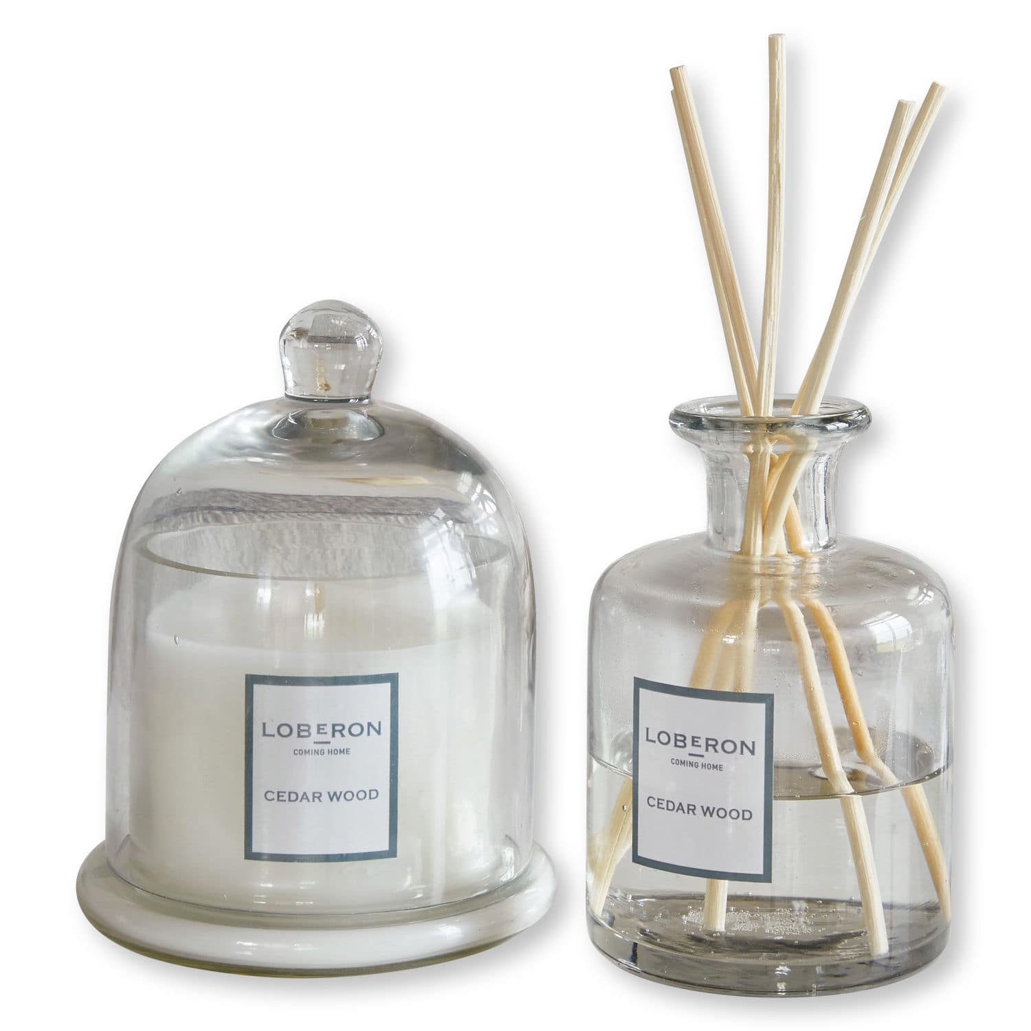 Geurset Vanis Kaars en geurverspreider van helder glas met cederhoutgeur voor aromatherapie en decoratie