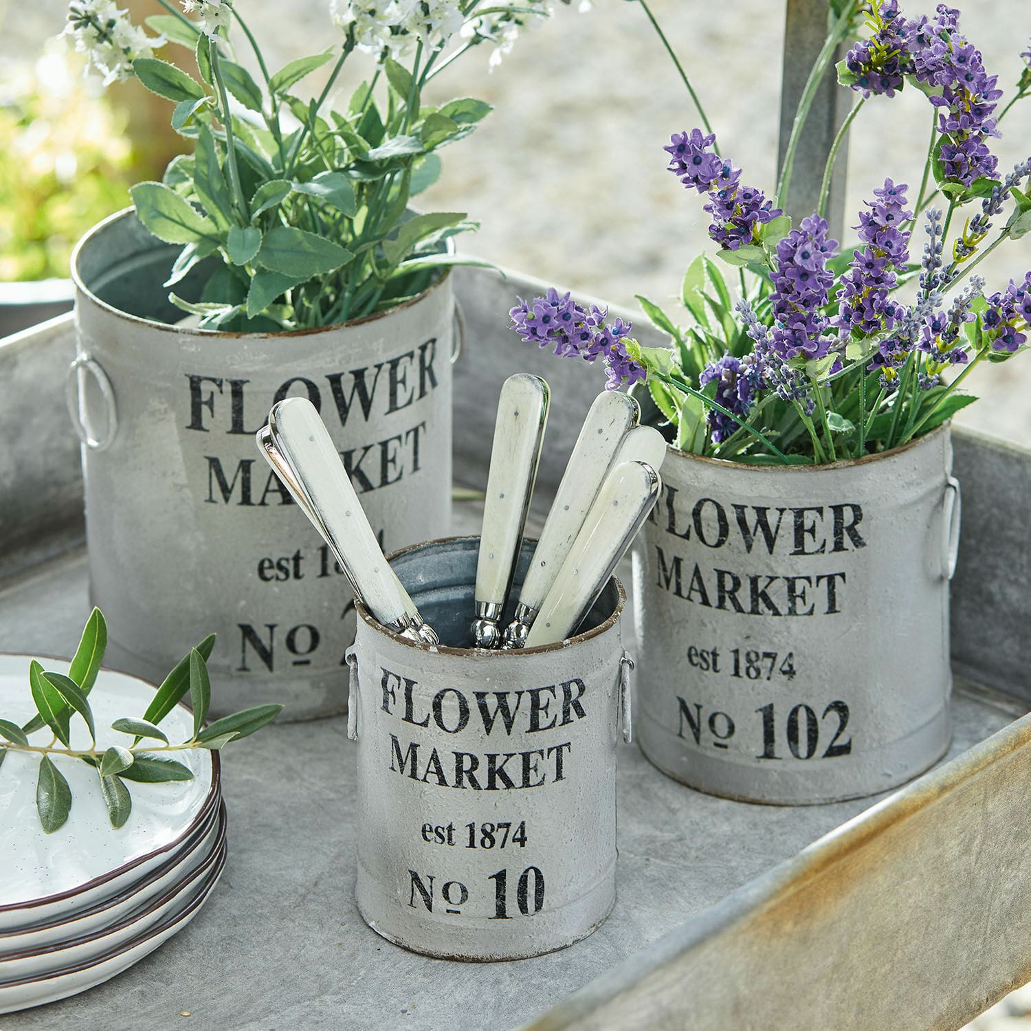 Sierpot set van 3 Flower Market