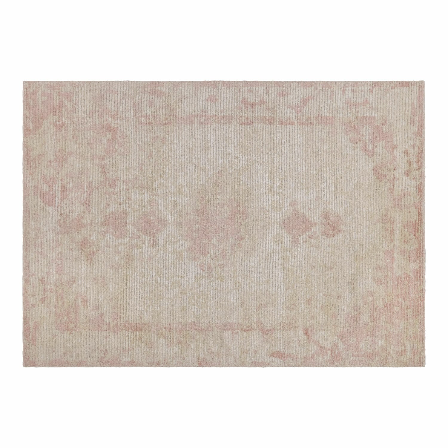 Vloerkleed Zilevax Vloerkleed in pastelroze en beige tinten met subtiel patroon, zacht decoratief materiaal