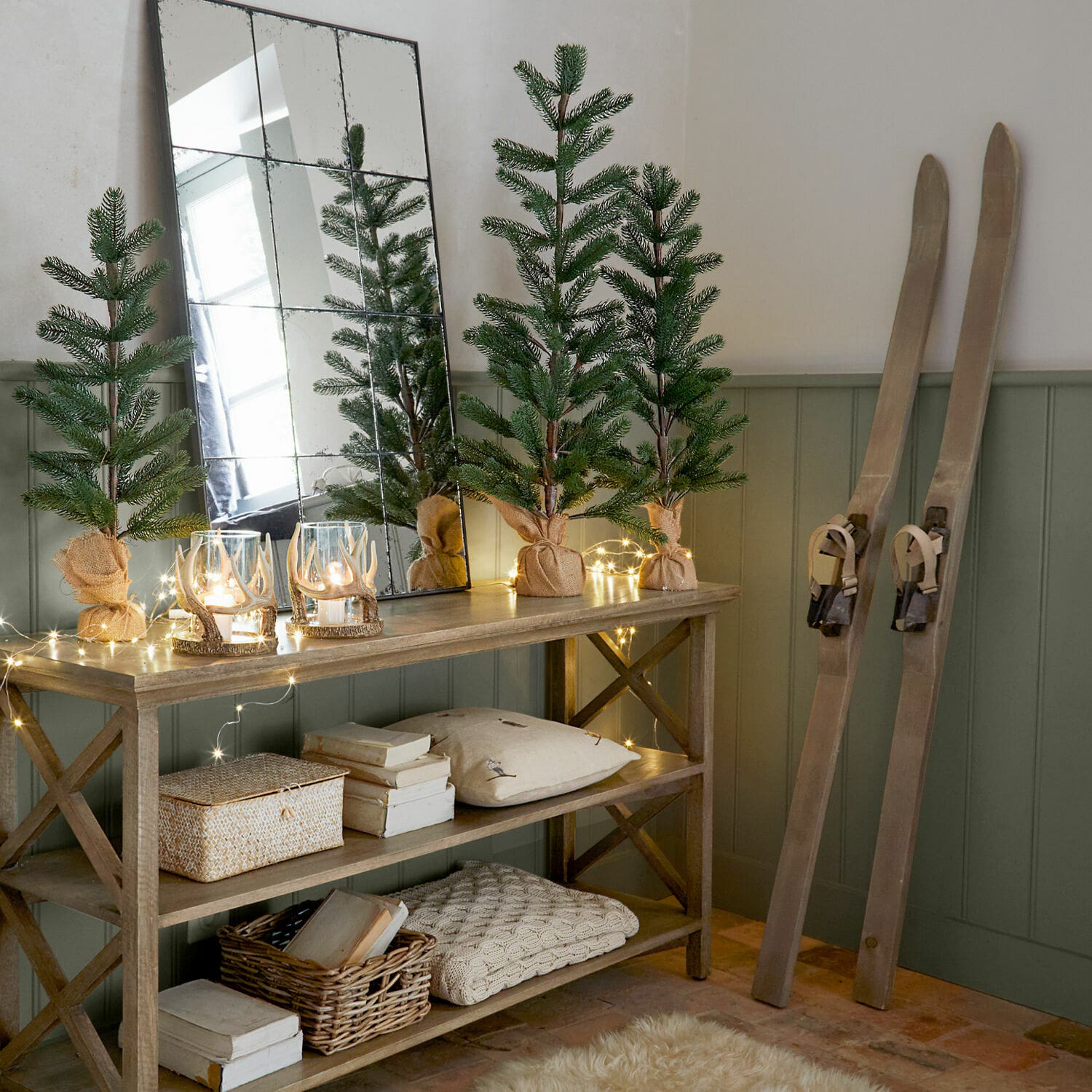 Decoratieve ski set van 2 Lambeth