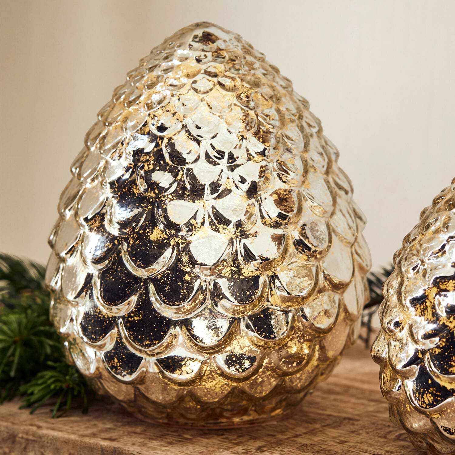 Led-dennenappel set van 2 Ibaque