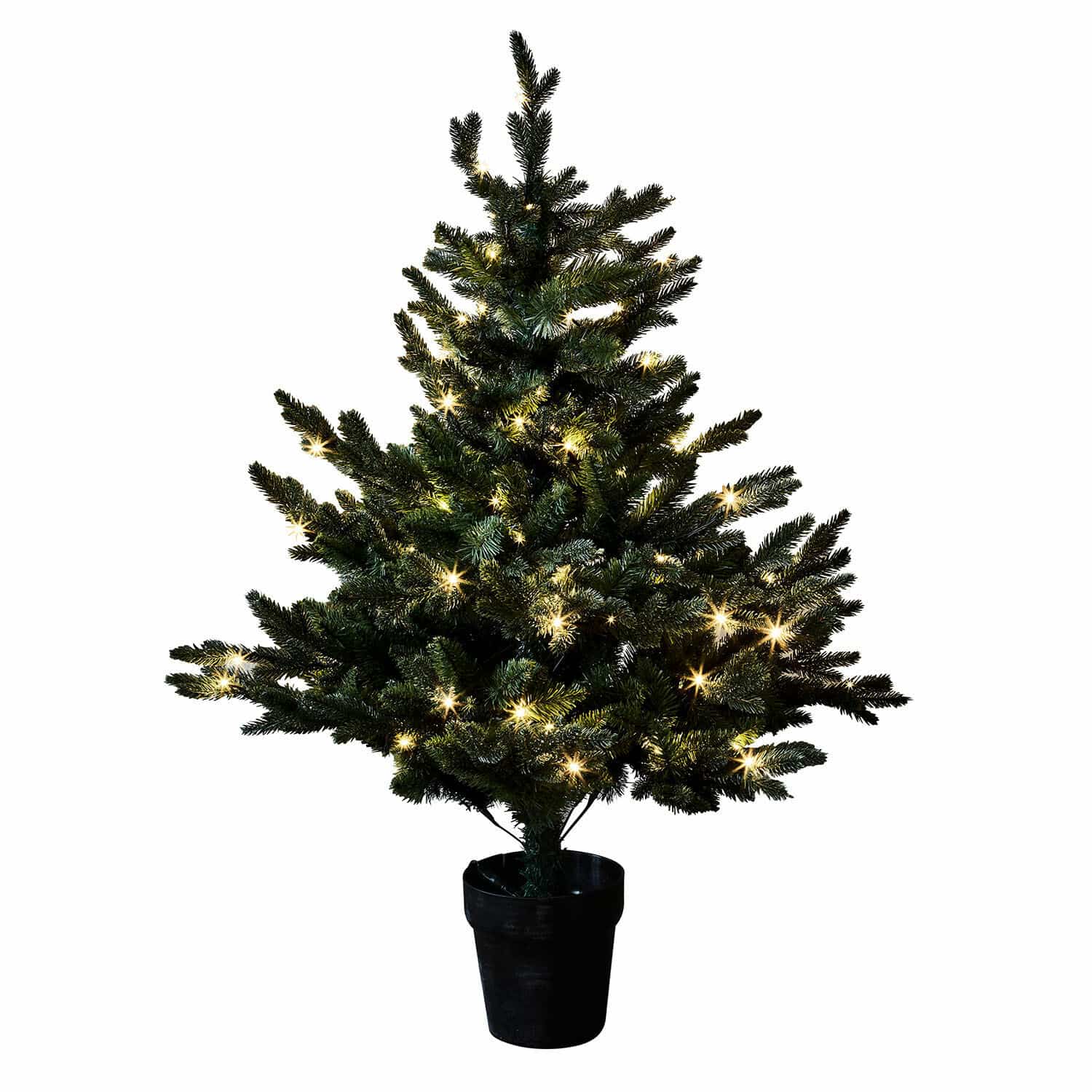 Sierboom Mantilly Kunstkerstboom in pot met groene takken en warme LED-lichtjes voor feestelijke decoratie